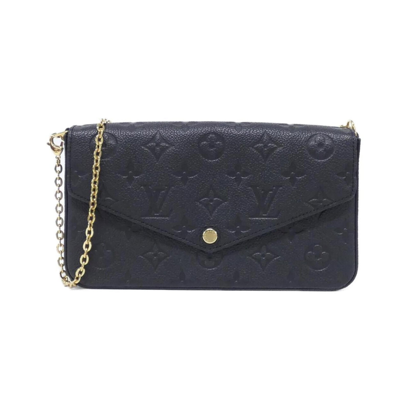 Leather Vuitton Bag Pochette Shoulder Louis: Leather Vuitton Bag Pochette Shoulder Louis Black leather Vuitton Pochette Shoulder bag with gold hardware, featuring calf leather construction and a compact 12cm x 21cm x 3cm size. This stylish shoul