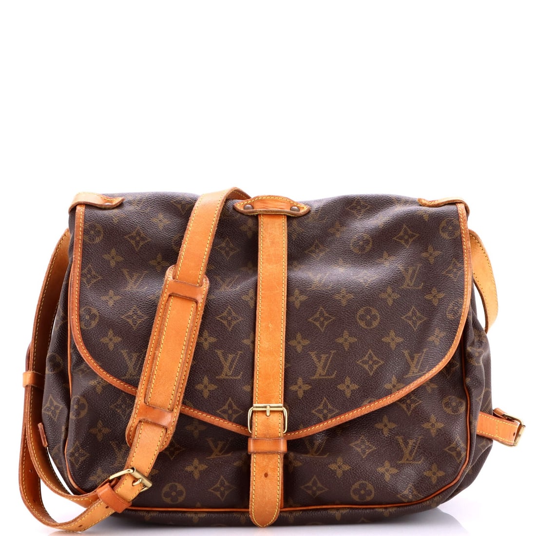 Louis Vuitton Saumur Handbag Monogram Canvas 35: Louis Vuitton Saumur Handbag Monogram Canvas 35 The Louis Vuitton Saumur Handbag Monogram Canvas 35 is a stylish cross body bag with a classic design. Measuring 35cm in size, it features a brown canva