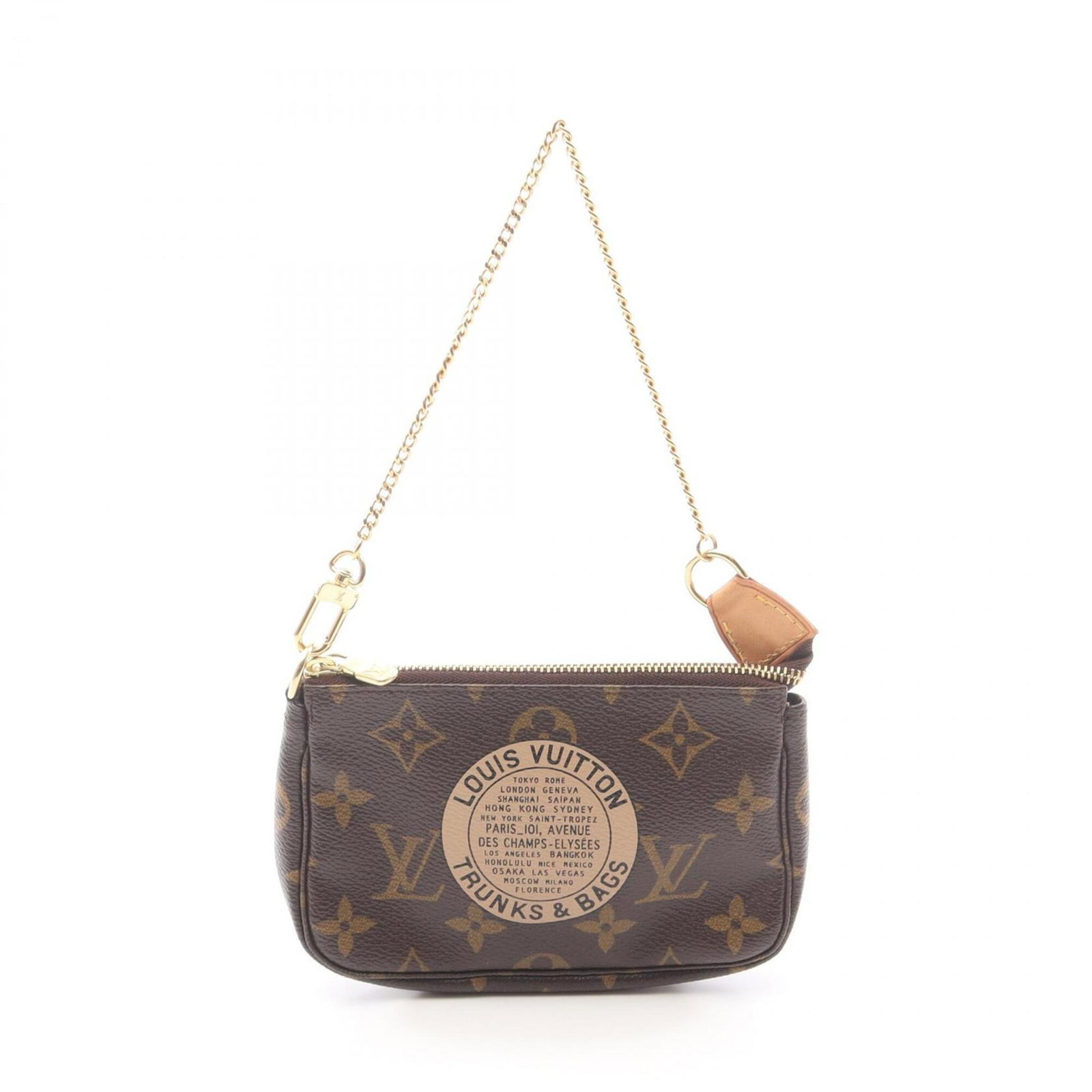 Louis Vuitton Handbag Pochette Pvc Leather: Louis Vuitton Handbag Pochette Pvc Leather Brown Louis Vuitton Pochette Pvc Leather Handbag, 9cm x 15cm x 2.5cm, bears a signature. Made from PVC and leather, this pochette features a classic design.