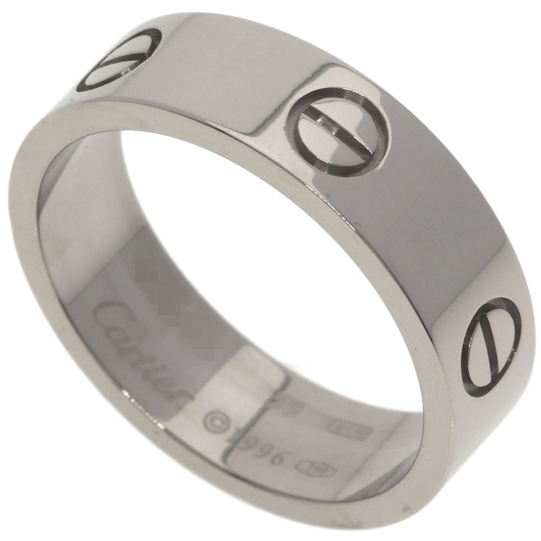 Cartier Love Ring #59 Ring K18 White Gold: Cartier Love Ring #59 Ring K18 White Gold Cartier Love Ring #59 in K18 White Gold features a sleek, silver metal design with a 9.25 US ring size. This K18 white gold ring boasts a striking silver