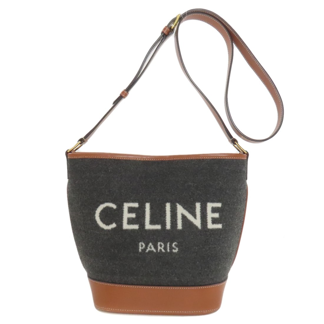 Long Calf Celine Felt Bucket Bag Shoulder (1 of 20)