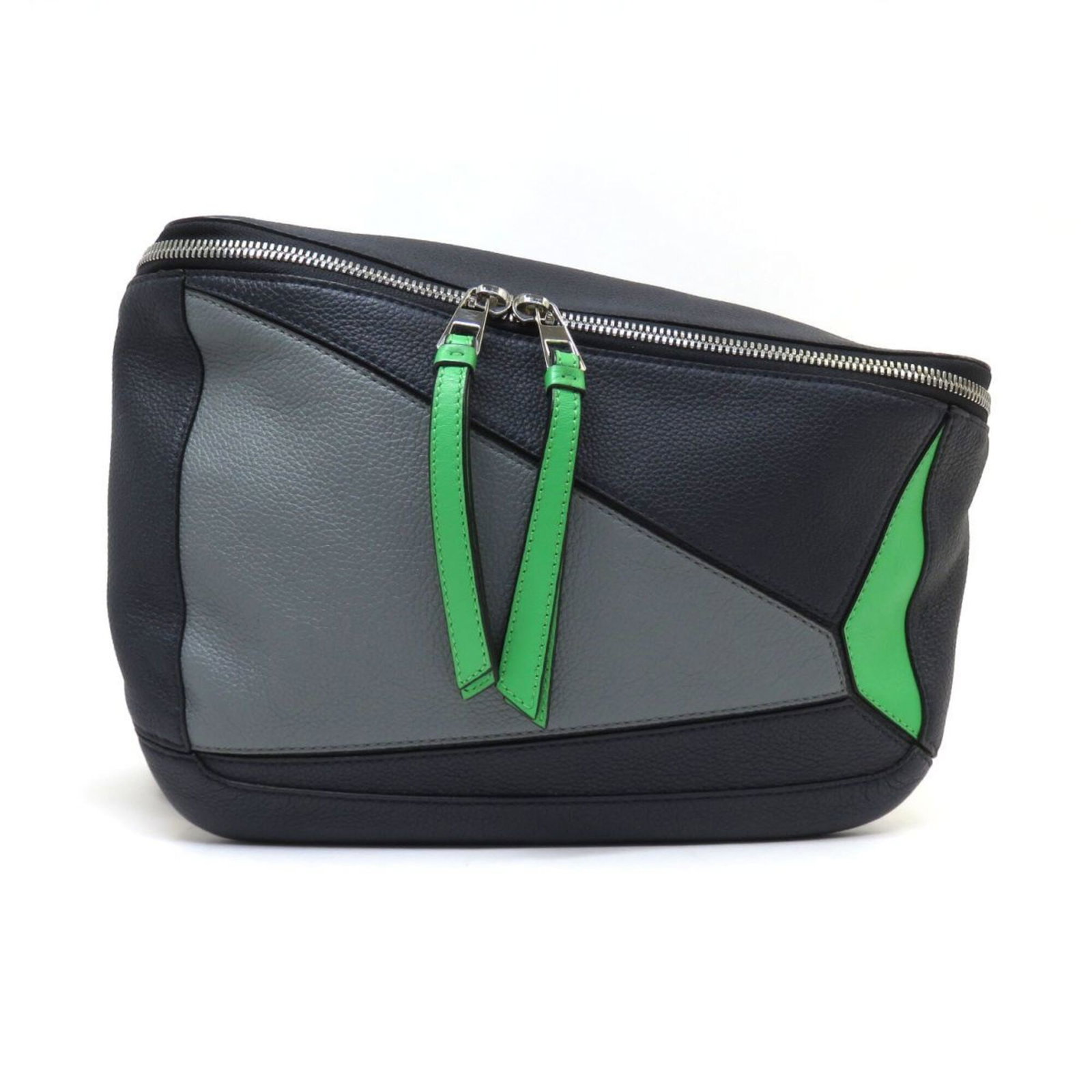 Sling Bag Leather Fanny Pack Loewe: Sling Bag Leather Fanny Pack Loewe Sling Bag Leather Fanny Pack Loewe is made of high-quality leather and available in three colors: gray, light green, and navy. Its compact size, measuring 19.5cm x 2