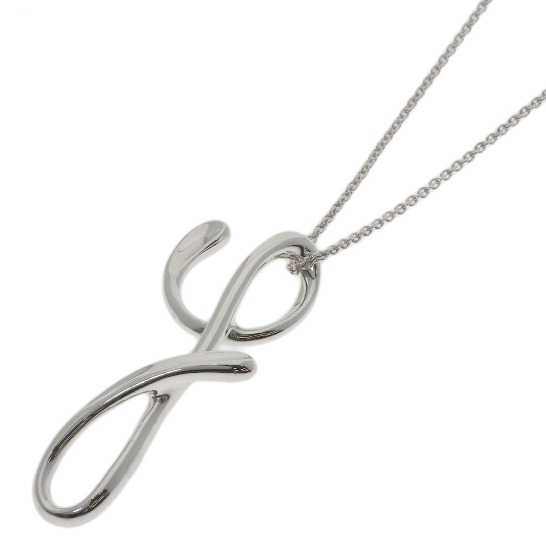 Tiffany Co Initial Silver Necklace: Tiffany Co Initial Silver Necklace Tiffany & Co's Initial Silver Necklace is a sleek and sophisticated design, featuring a silver chain with a bold initial pendant. The necklace's 79cm length