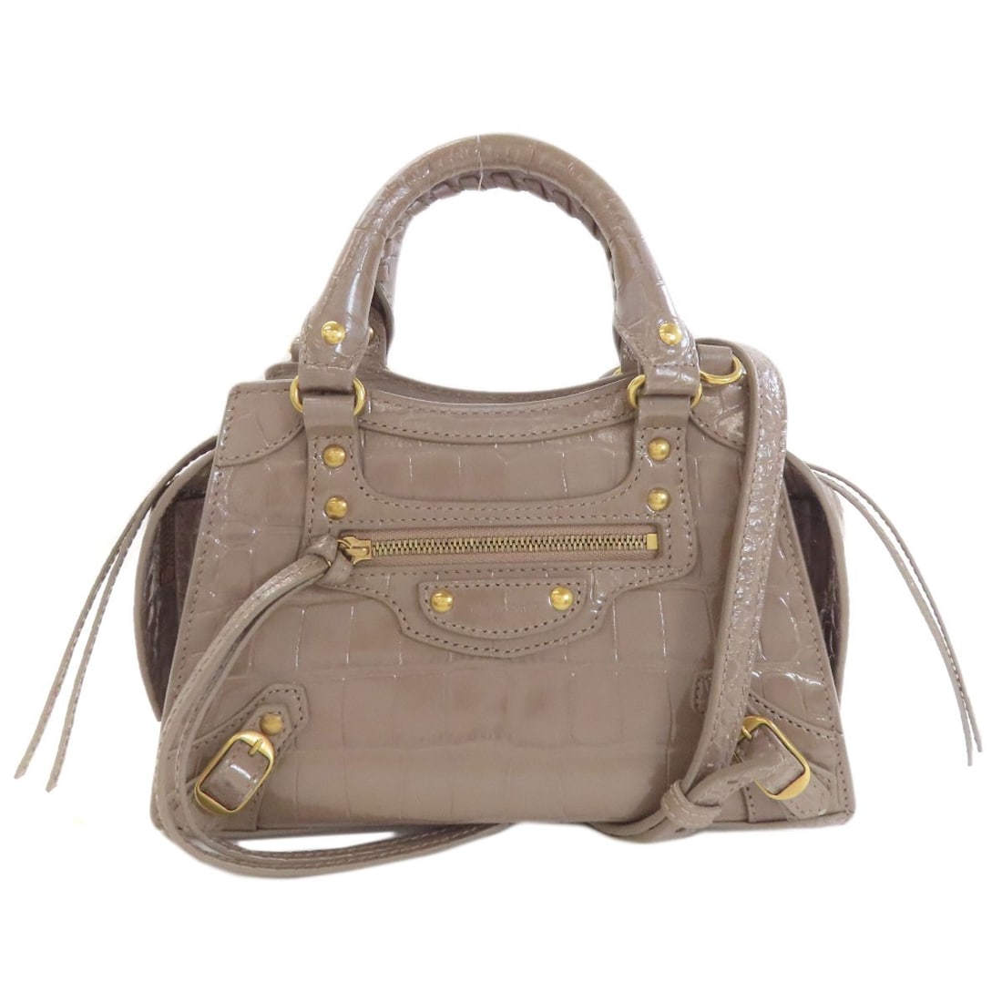 Balenciaga 638524 Neo Classic Mini City 2Way Handbag Calf: Balenciaga 638524 Neo Classic Mini City 2Way Handbag Calf Item Specifics: Brand: BALENCIAGA Style: Handbag Color: Brown Type: Handbag Exterior Color: Brown Exterior Material: Calf Product Disclaimer: