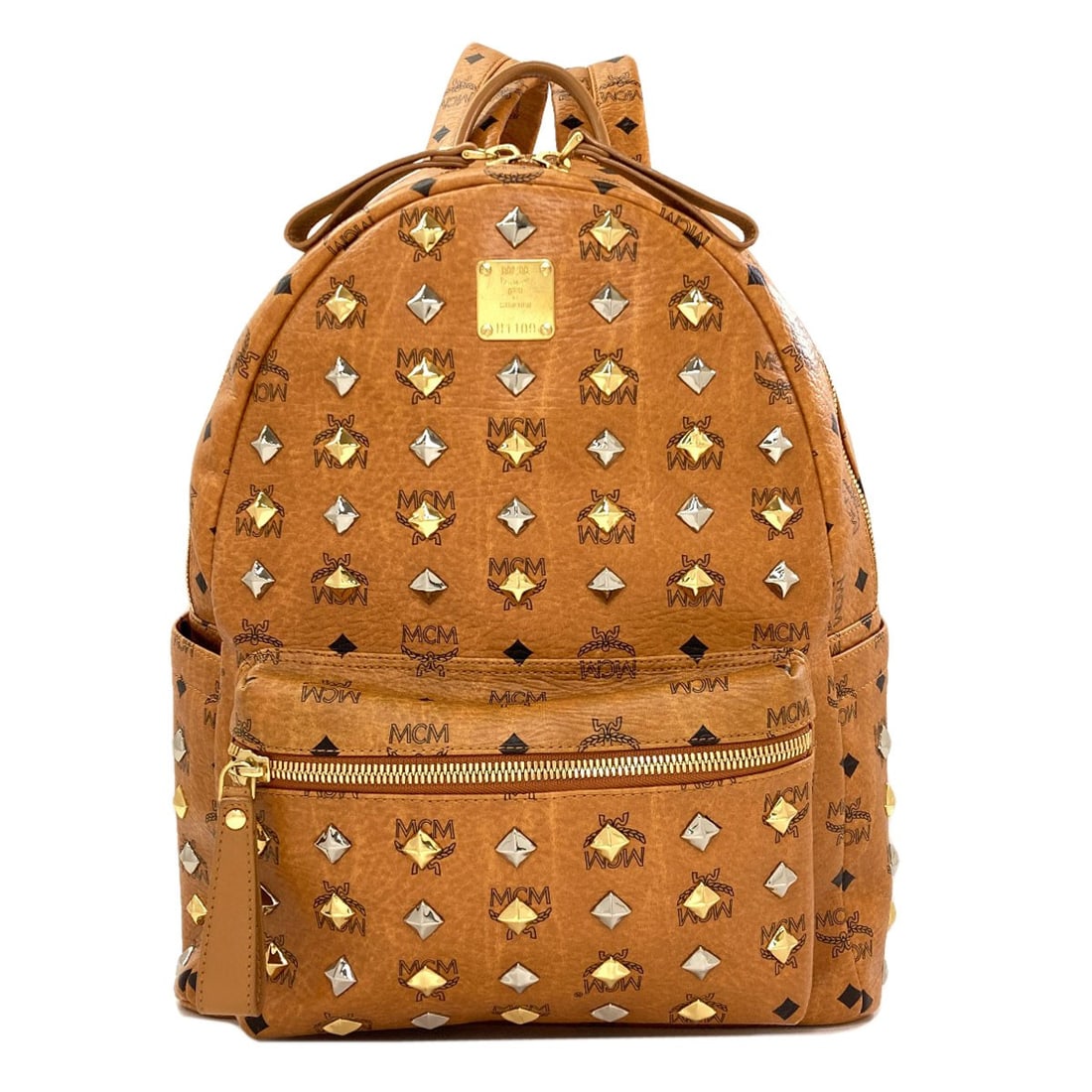 Logo Backpack Pvc Daypack Mcm: Logo Backpack Pvc Daypack Mcm Brown MCM Style PVC Daypack Backpack A* with a classic design, featuring a durable PVC exterior and a signature logo on the front. This iconic daypack is a staple of the