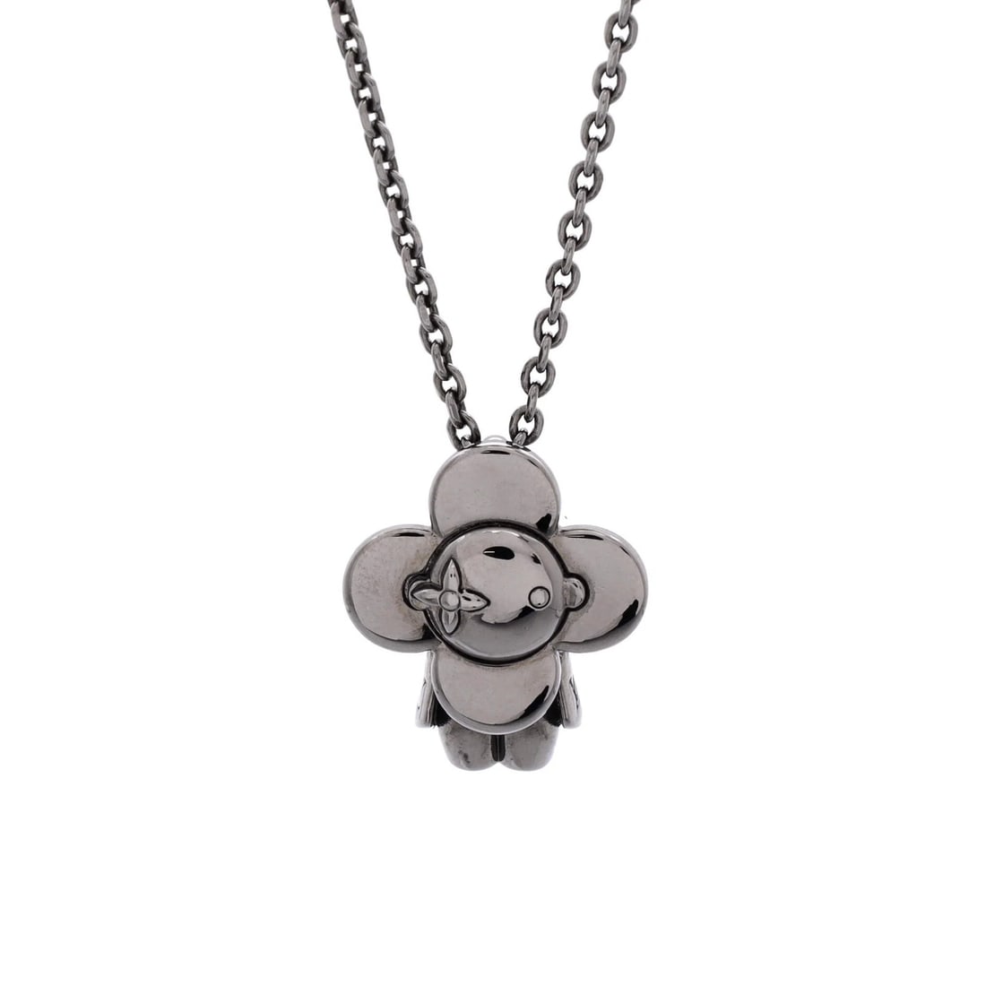 Metal Long Vivienne Pendant Necklace Louis Vuitton: Metal Long Vivienne Pendant Necklace Louis Vuitton Silver Vivienne Pendant Long Necklace from Louis Vuitton, a pristine piece with light scratches throughout, measuring 24" in height and 1" in width. 