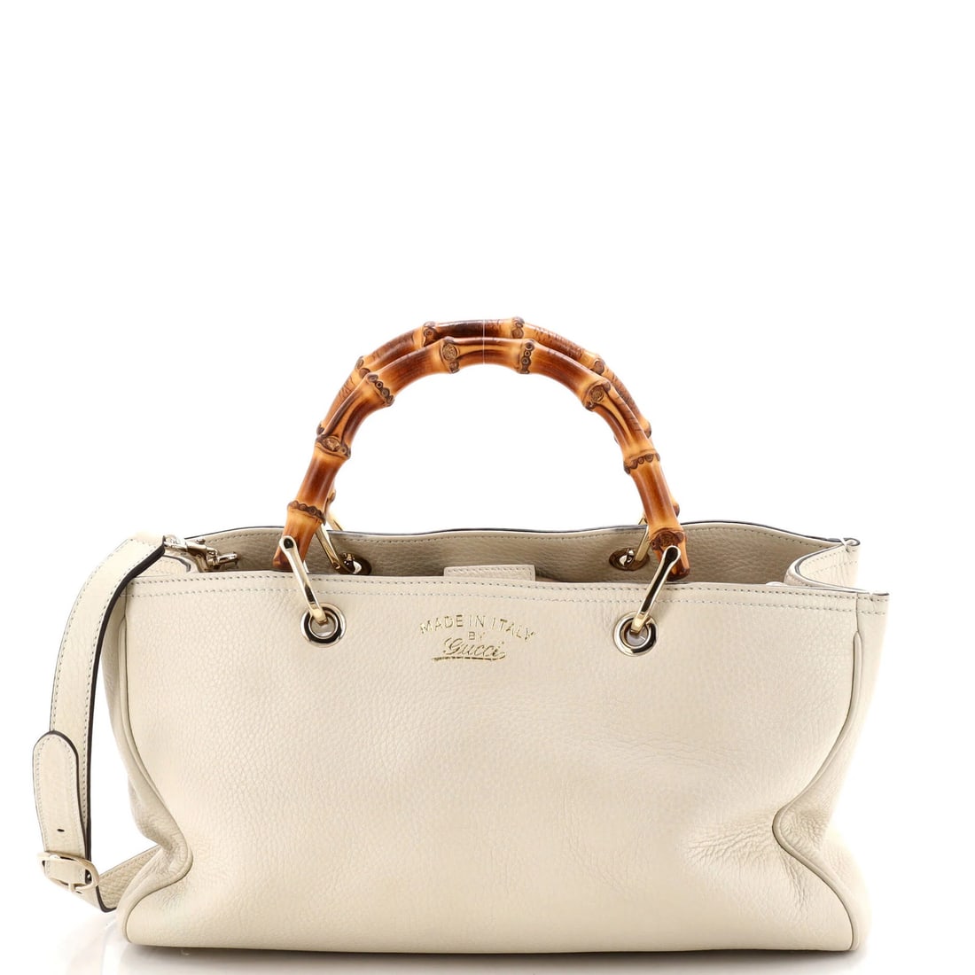 Bamboo Shopper Tote Leather Gucci Medium: Bamboo Shopper Tote Leather Gucci Medium Bamboo Shopper Tote Leather Gucci Medium is a neutral-colored, medium-sized tote bag made from high-quality leather and featuring a gold-tone hardware. Minor