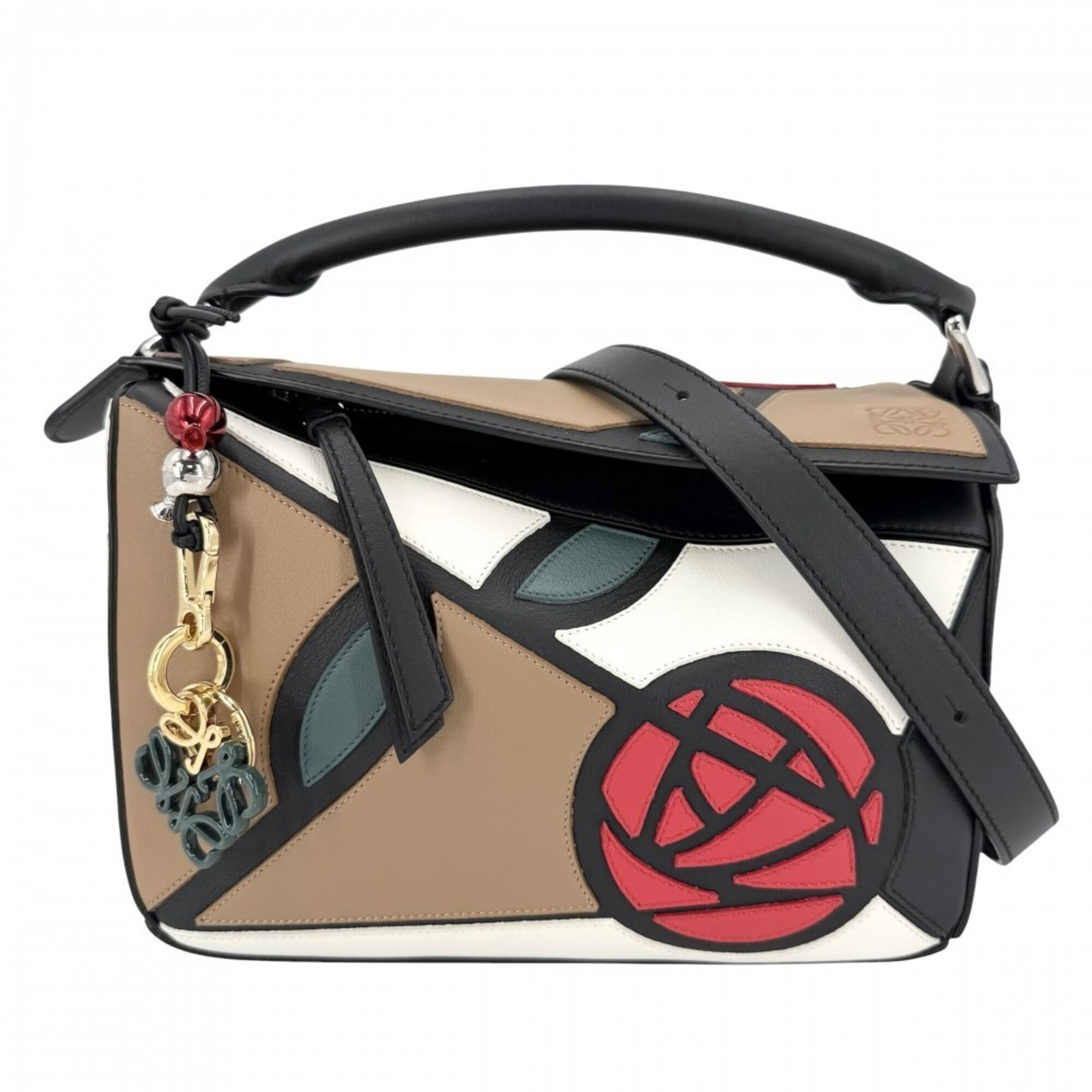 Shoulder Bag Leather Loewe Handbag: Shoulder Bag Leather Loewe Handbag Black, Brown, or Red leather Loewe shoulder bag with dimensions 16cm x 24cm x 10cm. This classic design features high-quality leather construction and a timeless