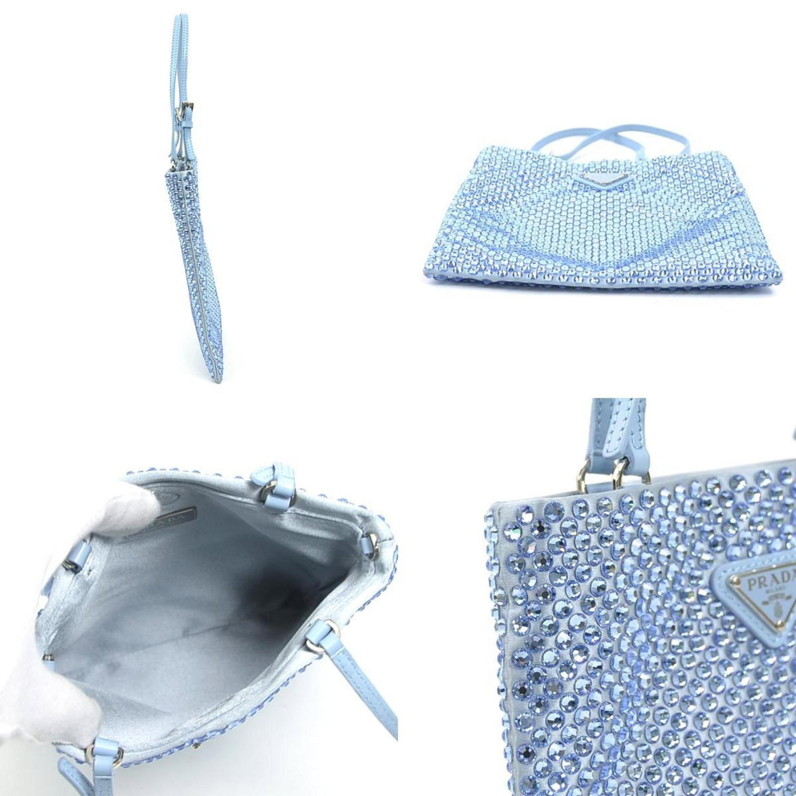 Satin Rhinestone Handbag Prada - 3