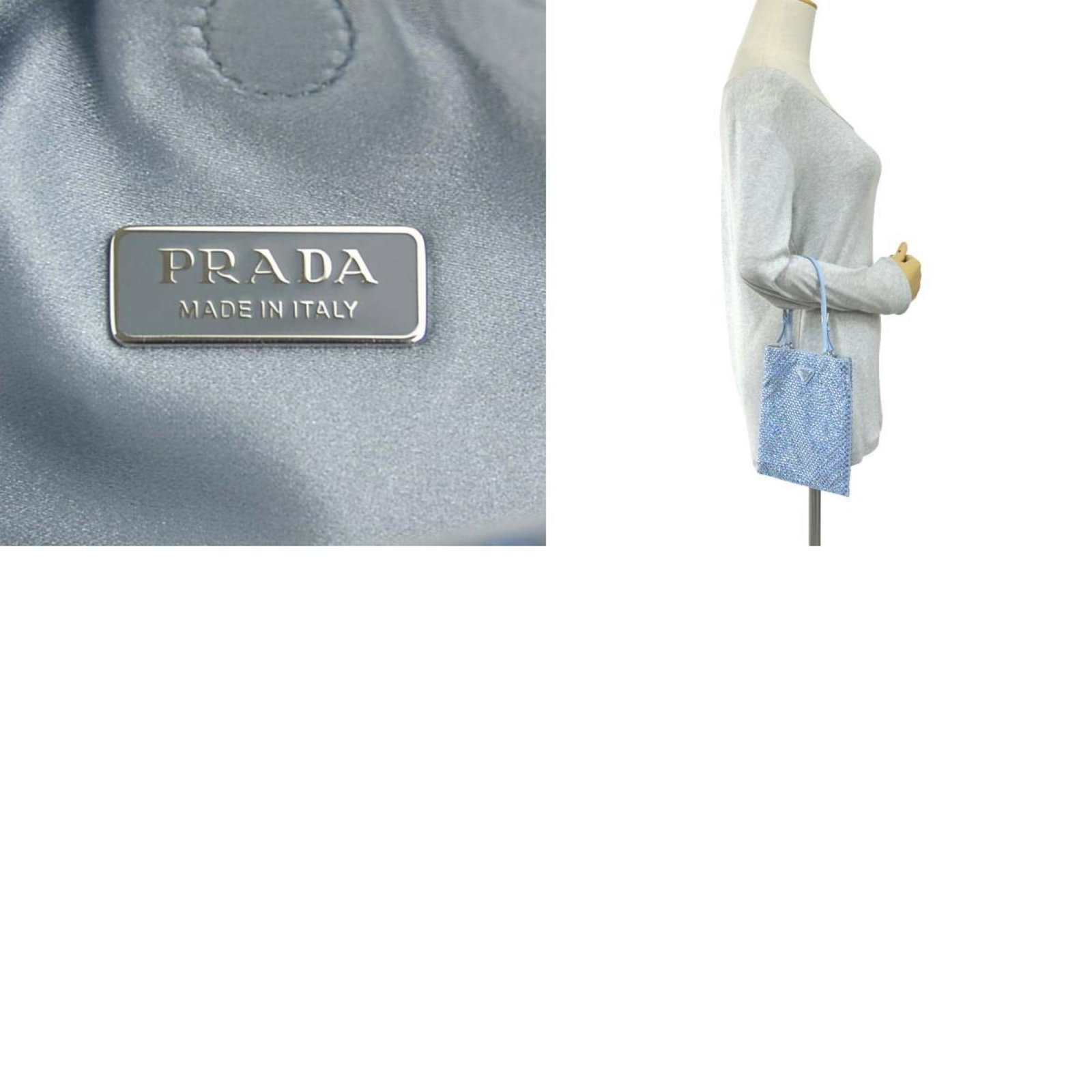Satin Rhinestone Handbag Prada - 5