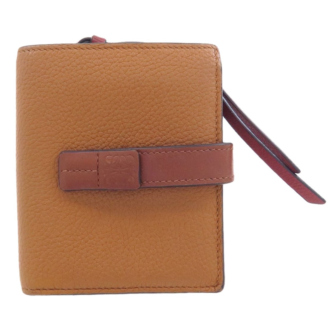 Bifold Wallet With Coin Pocket Leather Anagram Loewe: Bifold Wallet With Coin Pocket Leather Anagram Loewe Brown leather bifold wallet with a coin pocket, designed in the classic LOEWE style. This wallet features a simple yet elegant design, showcasing i