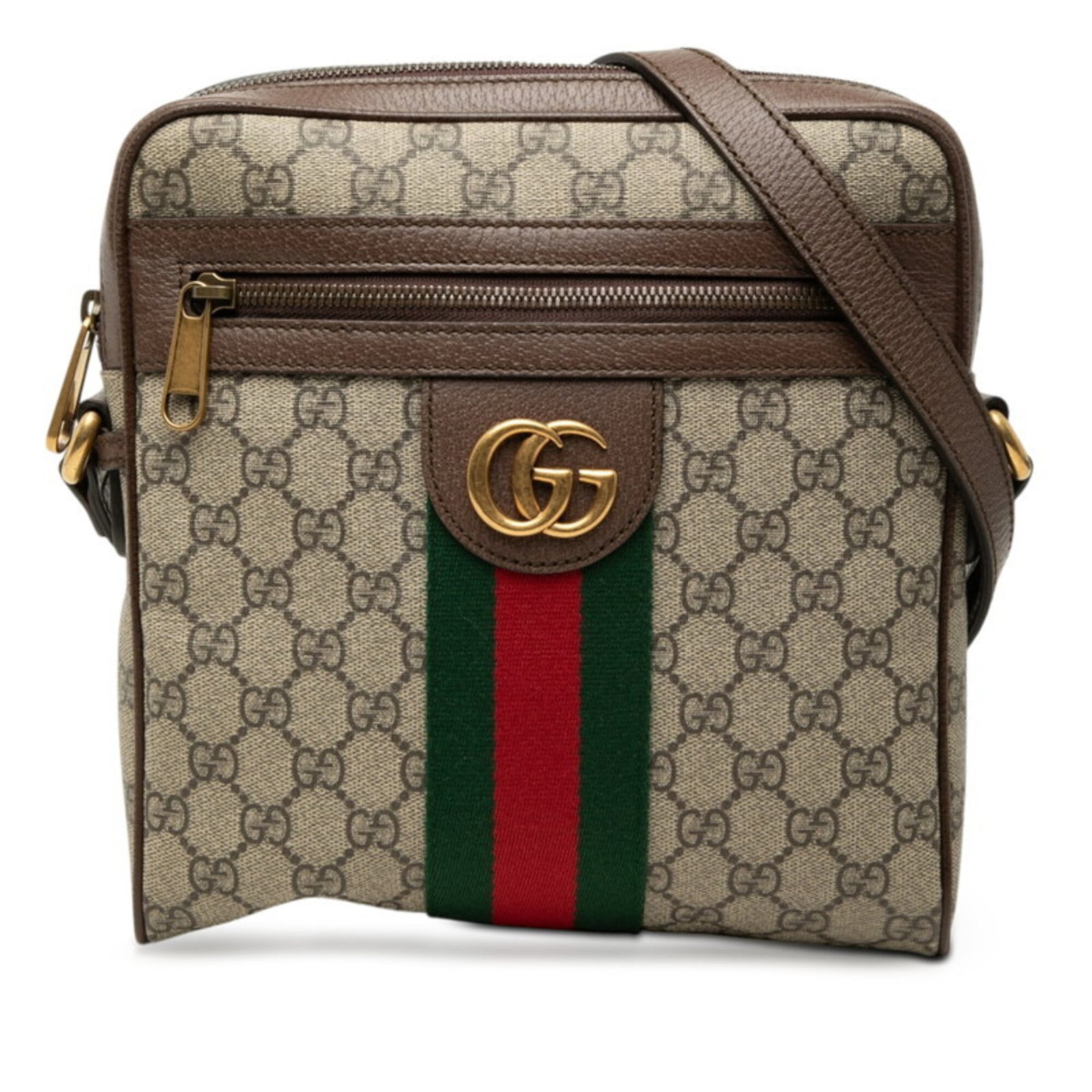 PVC Leather Gucci Bag Shoulder: PVC Leather Gucci Bag Shoulder PVC Leather Gucci Bag Shoulder features a unique blend of PVC and leather materials, with a distinctive brown, green, and red color combination. The bag measures 23cm x 