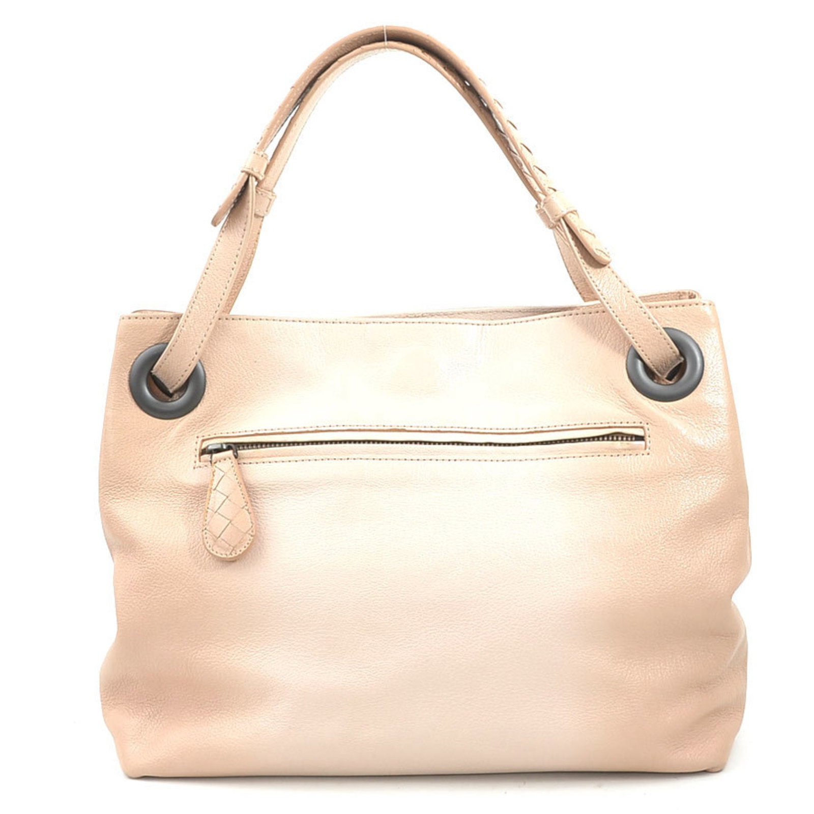 Veneta Leather Handbag: Veneta Leather Handbag Bottega Veneta's Veneta Leather Handbag boasts a beautiful pink beige color and a classic design. Made from high-quality leather, this stylish bag measures 24.5cm x 29cm x 13cm