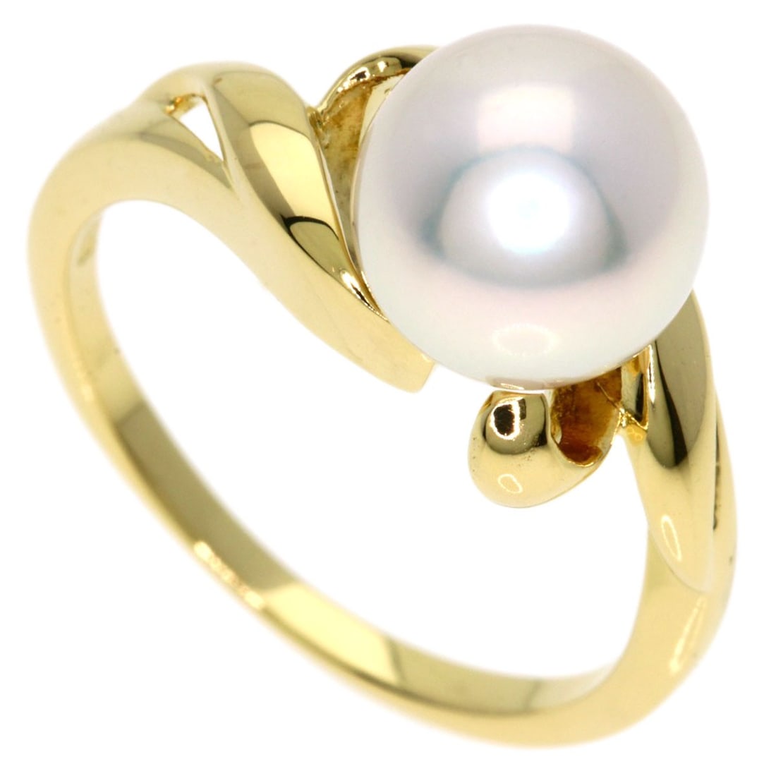 K18 Yellow Gold Pearl Ring Mikimoto: K18 Yellow Gold Pearl Ring Mikimoto K18 Yellow Gold Pearl Ring Mikimoto boasts a stunning gold setting, perfectly complementing the lustrous pearl at its center. This exquisite ring, crafted from high
