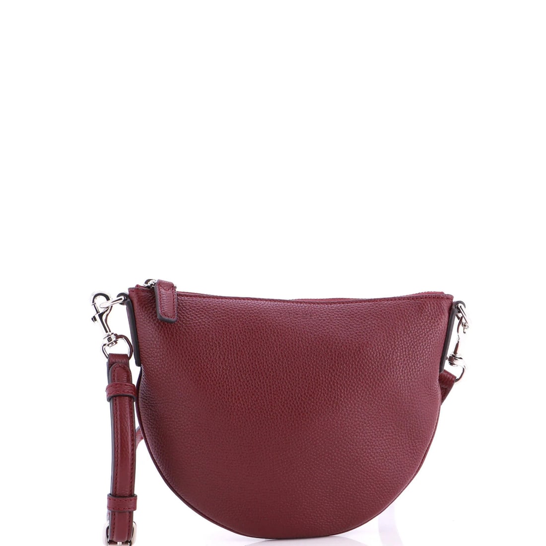 Small leather bag crossbody Gucci: Small leather bag crossbody Gucci Burgundy leather Gucci crossbody bag with small size and silver hardware, featuring minor creases on the exterior and interior. The bag's neutral interior and minor