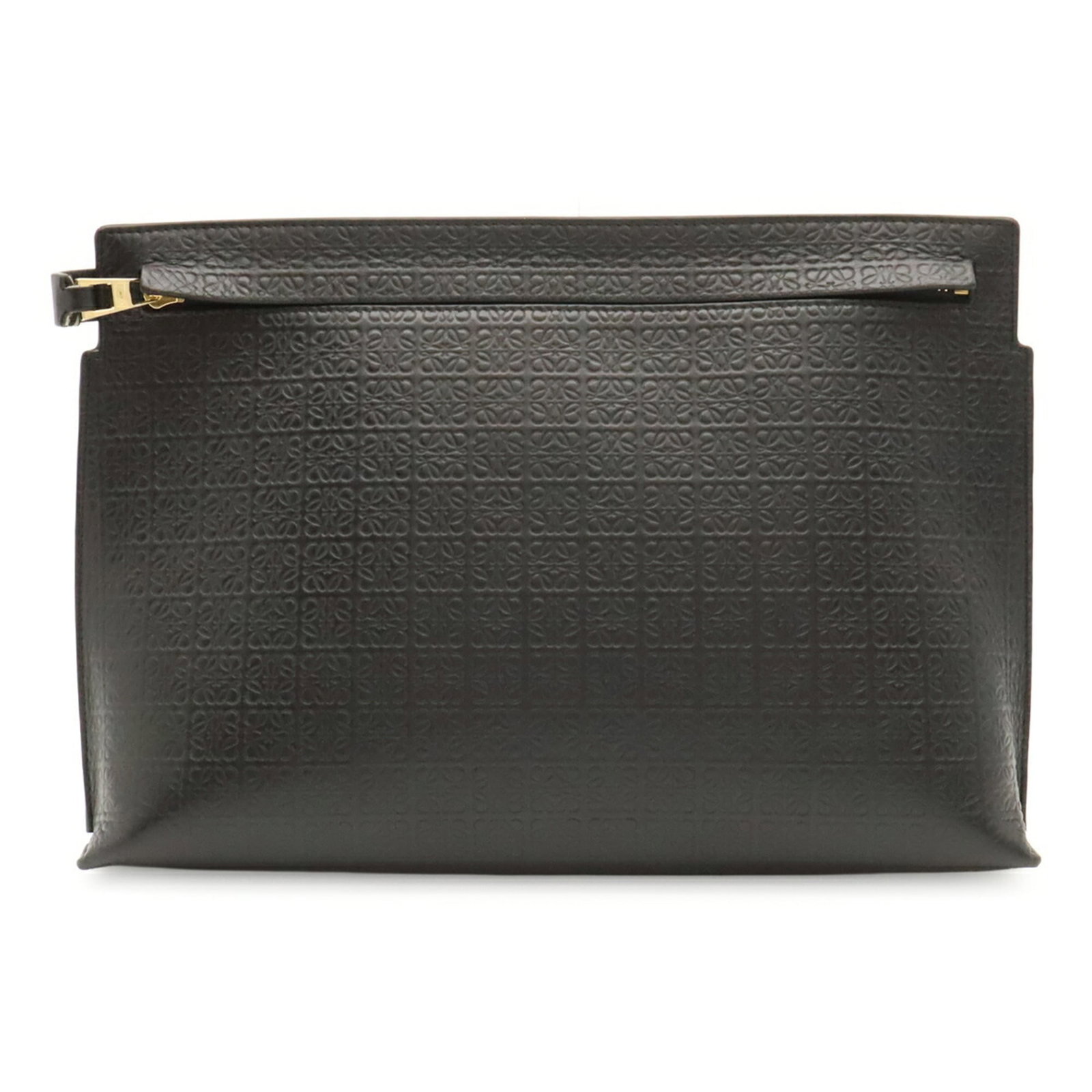 Clutch Bag Leather Pouch Loewe: Clutch Bag Leather Pouch Loewe This sleek black leather clutch bag from Loewe measures 20cm x 29.5cm x 4.5cm, offering a compact and stylish solution for evening events. Crafted from high-quality leat