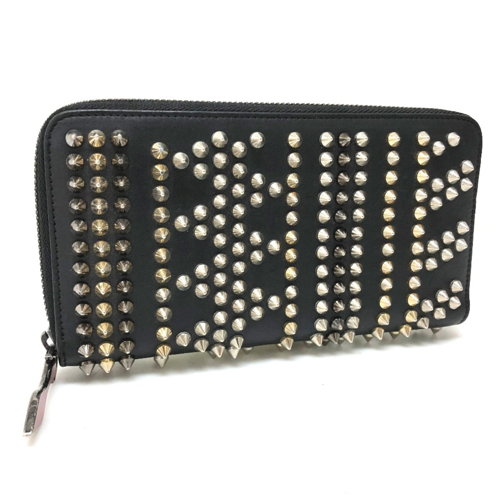 Long Wallet Leather Christian Louboutin Bi Fold: Long Wallet Leather Christian Louboutin Bi Fold Black leather Christian Louboutin bi-fold wallet measures 19cm x 10.5cm. The long design provides ample space for carrying essentials, while the sleek