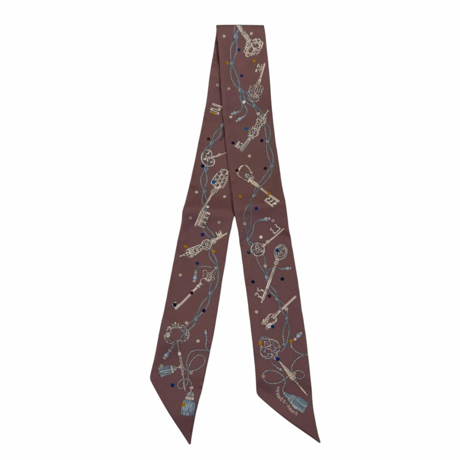 Silk Hermes Scarf: Silk Hermes Scarf Silk from France, this Hermes scarf measures 84.5cm x 5cm, featuring a unique combination of style and elegance. Made from high-quality silk, its subtle design makes it a versatile