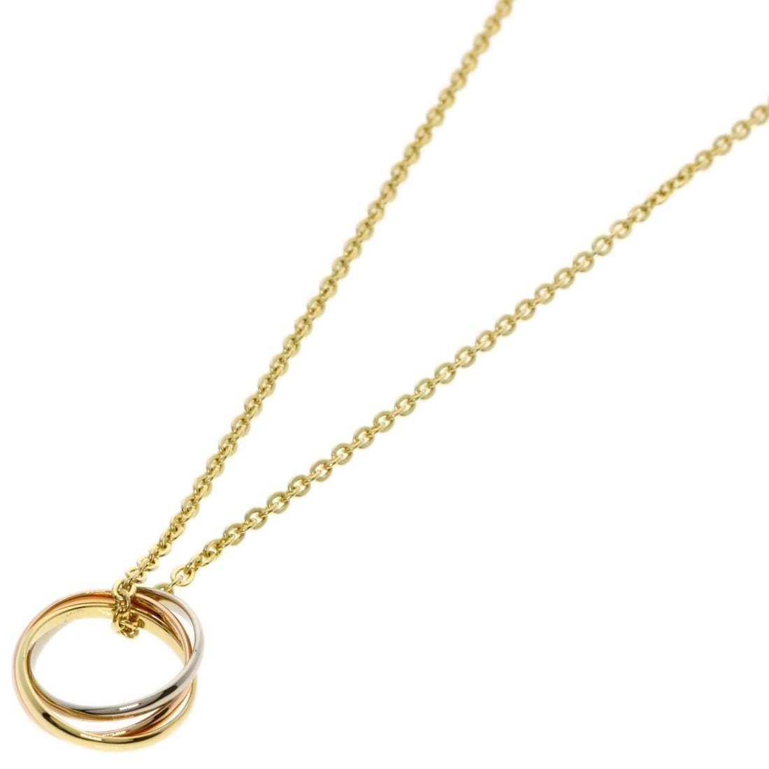 Cartier Trinity Necklace K18 Yellow Gold 18K Pink Gold: Cartier Trinity Necklace K18 Yellow Gold 18K Pink Gold Cartier's iconic Trinity Necklace is a masterclass in elegant design, featuring 18K yellow gold and 18K pink gold in a harmonious blend. This