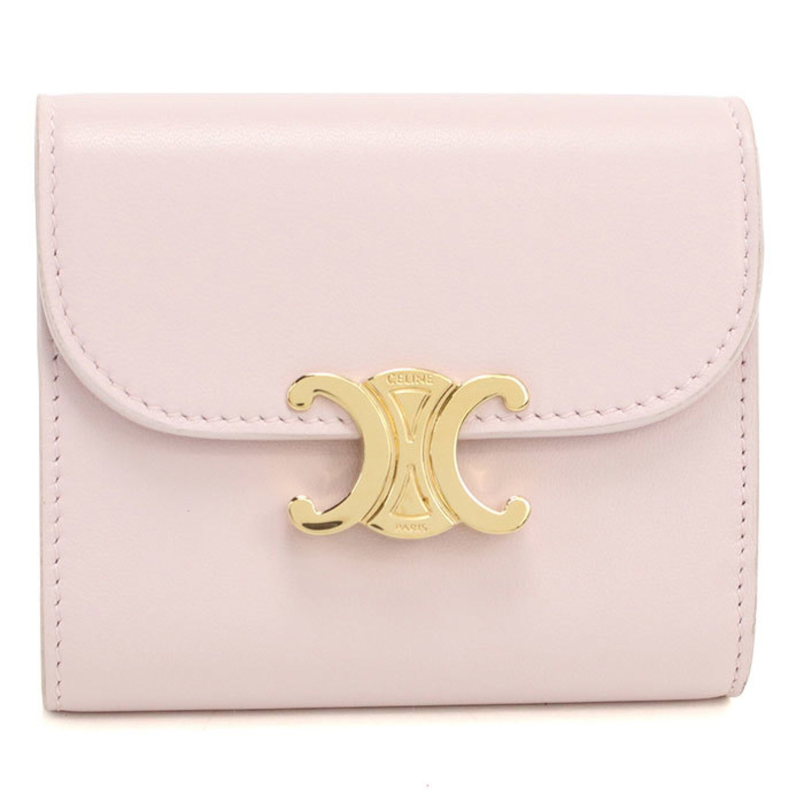Celine Leather Wallet Fold: Celine Leather Wallet Fold Calfskin leather construction provides a premium feel. The tri-fold design offers a convenient and organized storage solution. Pink in color, this Celine leather wallet