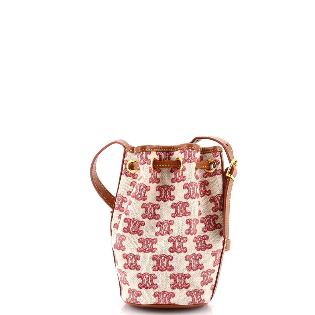 Canvas Drawstring Triomphe Bucket Bag Micro Celine - 3