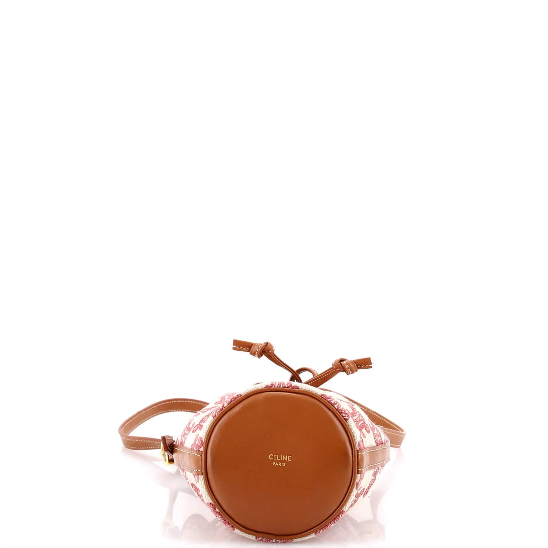 Canvas Drawstring Triomphe Bucket Bag Micro Celine - 4