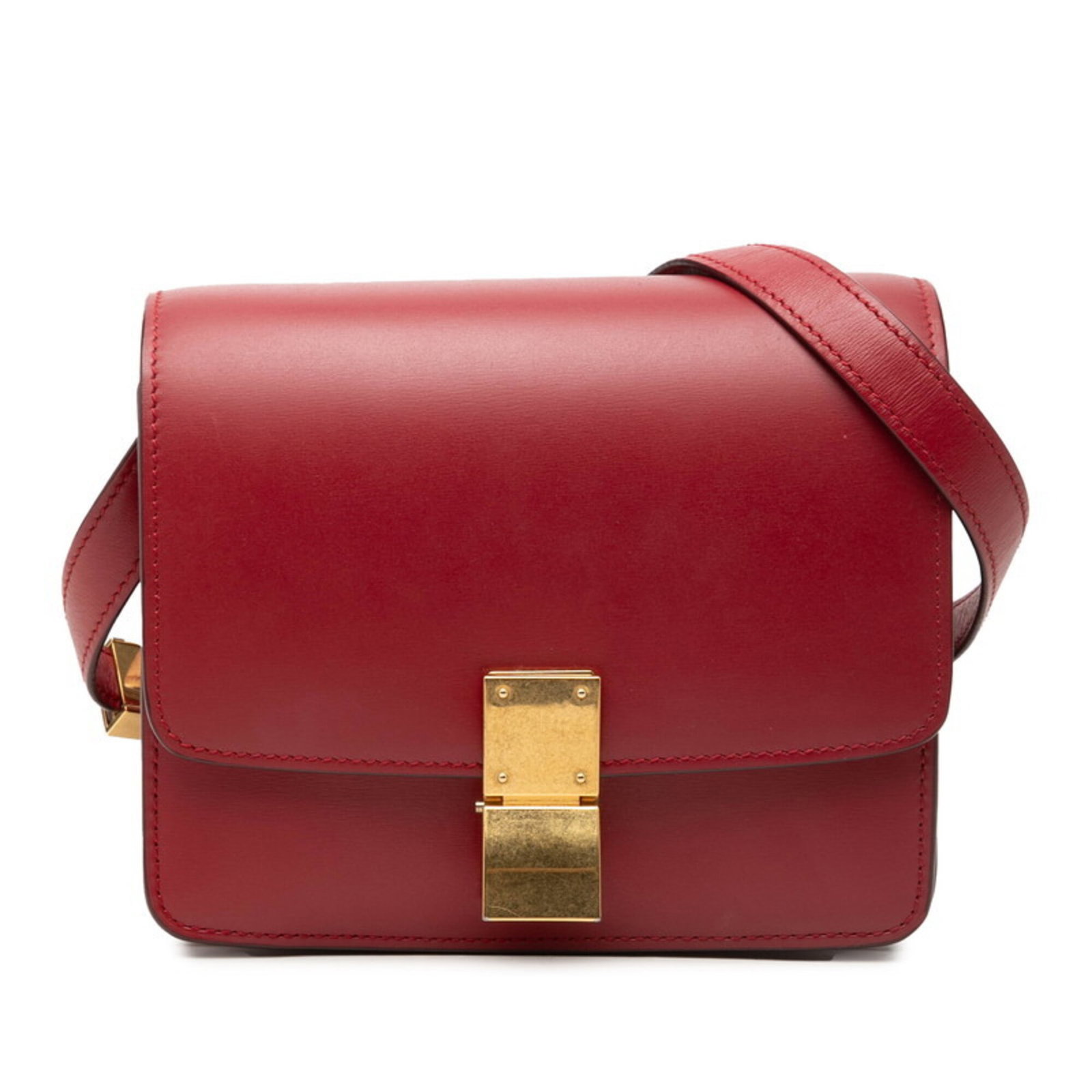 Shoulder Bag Leather Celine: Shoulder Bag Leather Celine Red leather shoulder bag from Celine, measuring 14.5cm x 16.5cm x 6cm, with a classic design and timeless style. This bag features high-quality leather construction and a