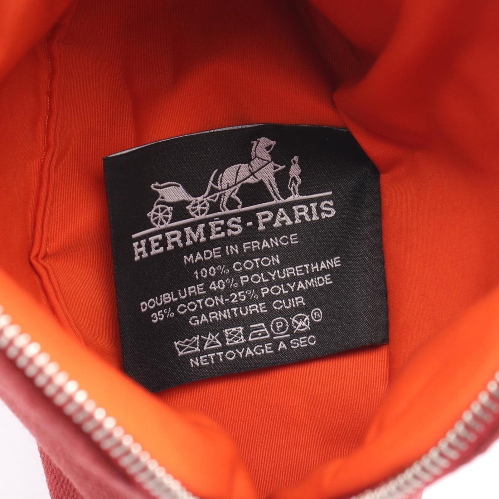 Canvas leather Hermes pouch - 4