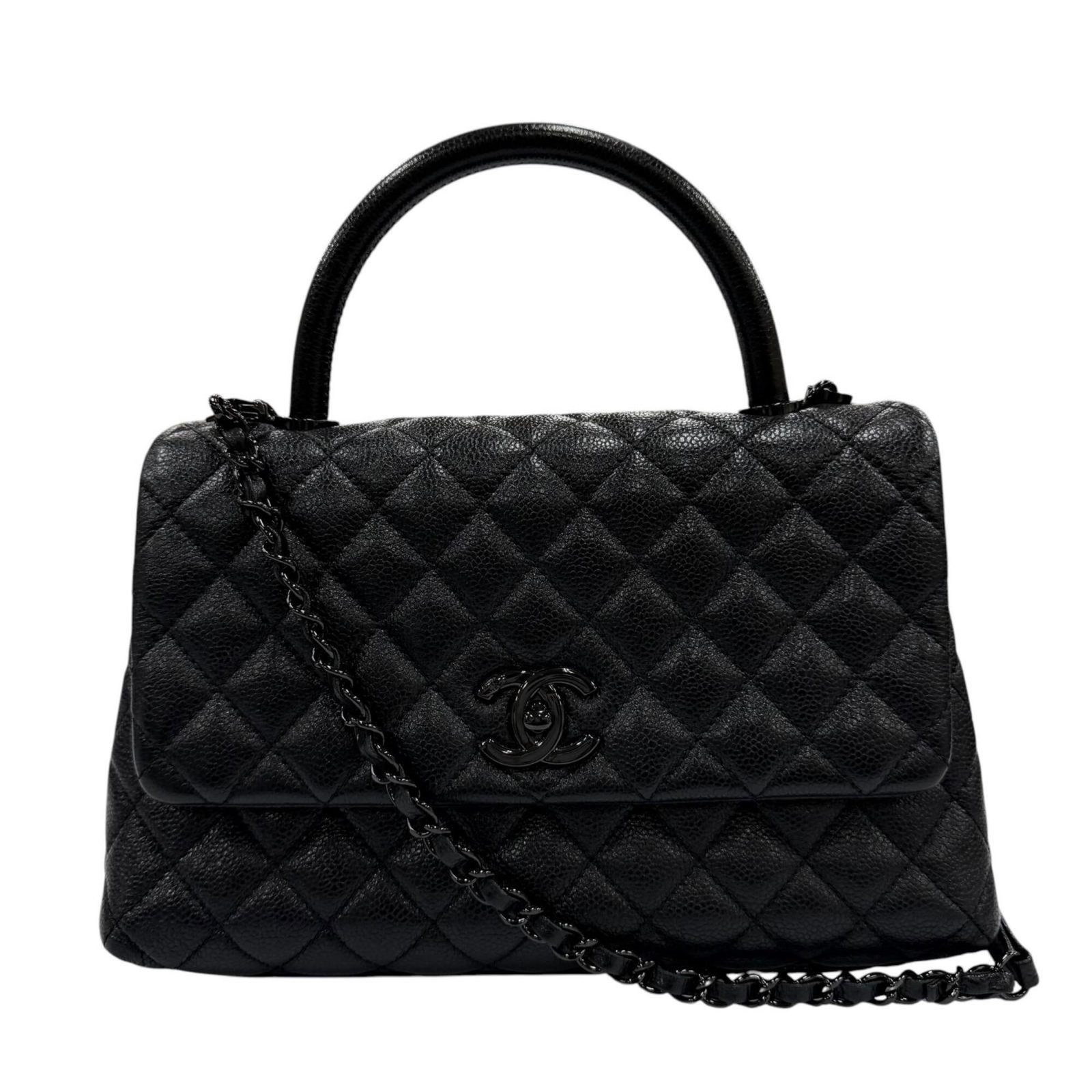 Calfskin Grained Shoulder Bag Handbag: Calfskin Grained Shoulder Bag Handbag Grained Calfskin Shoulder Bag Handbag in Black. Made from high-quality Grained Calfskin, this shoulder bag features a classic design with a timeless black color. 