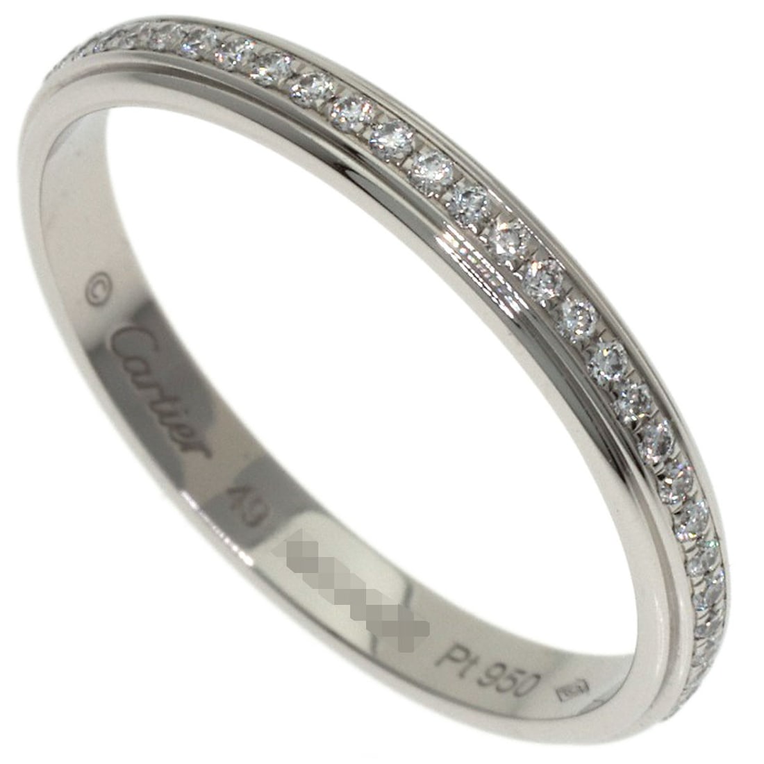 Diamond Cartier Eternity Ring Platinum Full Pt950 #49: Diamond Cartier Eternity Ring Platinum Full Pt950 #49 Platinum Cartier Eternity Ring #49 boasts a striking silver metal exterior, adorned with a full Pt950 platinum setting that showcases a beautiful