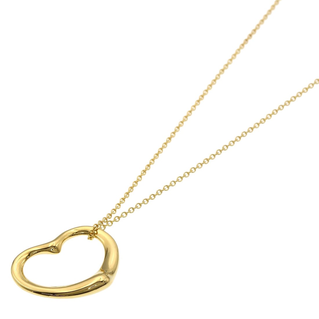 Yellow Gold Necklace Tiffany&Co Open Heart K18: Yellow Gold Necklace Tiffany&Co Open Heart K18 Yellow Gold Necklace with Tiffany&Co Open Heart Design, crafted from K18 Gold for durability and luxury, features a striking open heart design that adds 