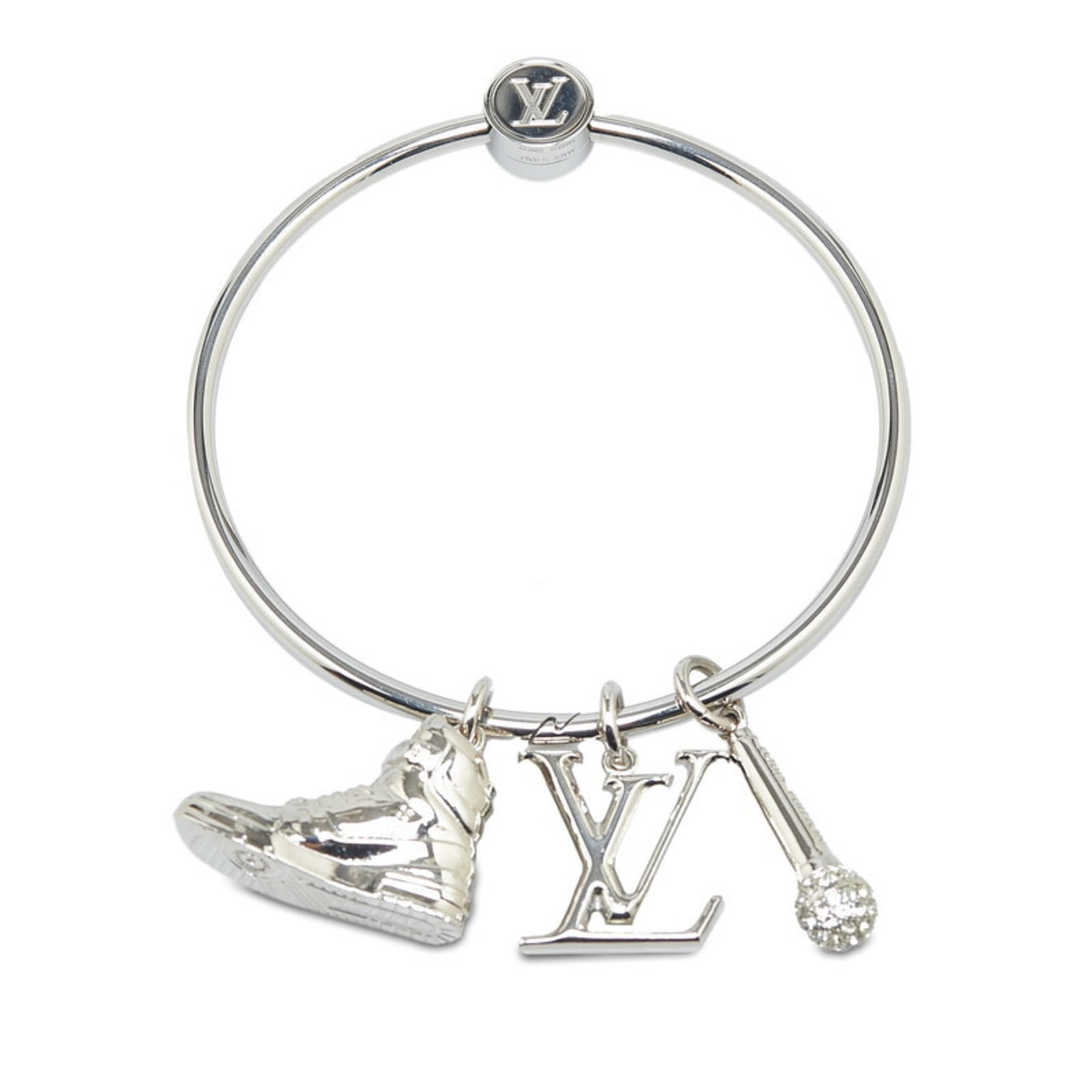Vuitton Metal Louis Keyring: Vuitton Metal Louis Keyring Silver Louis Vuitton Metal Keyring, 12.5cm x 8.5cm in size, made from metal material, bears a signature. Item Specifics: Brand: Louis Vuitton Type: Keyring Gender: Women