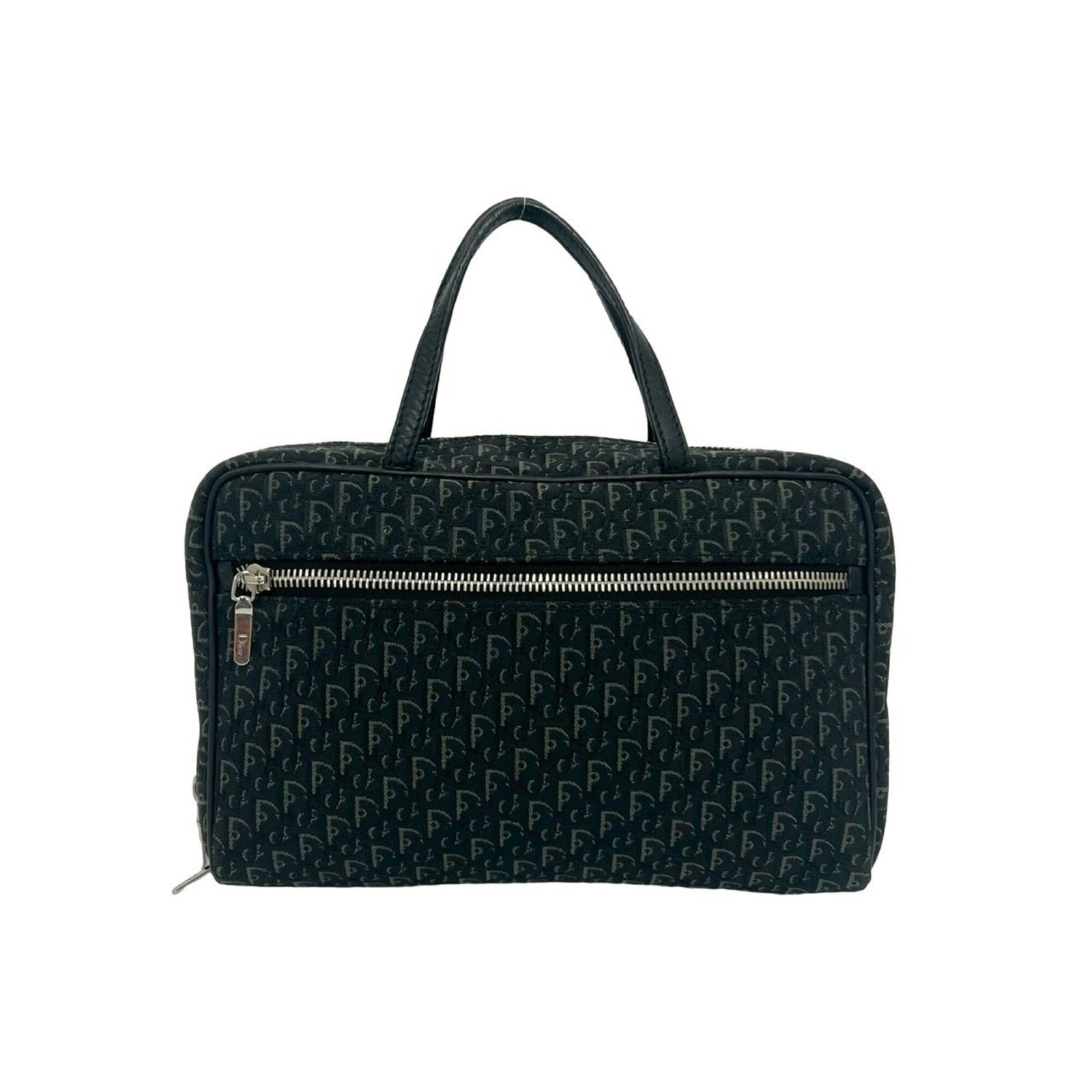 Christian Dior Boston Handbag Canvas Leather Bag: Christian Dior Boston Handbag Canvas Leather Bag Canvas and leather combine in this sleek Christian Dior Boston handbag, featuring a timeless black color and precise measurements. The bag's canvas
