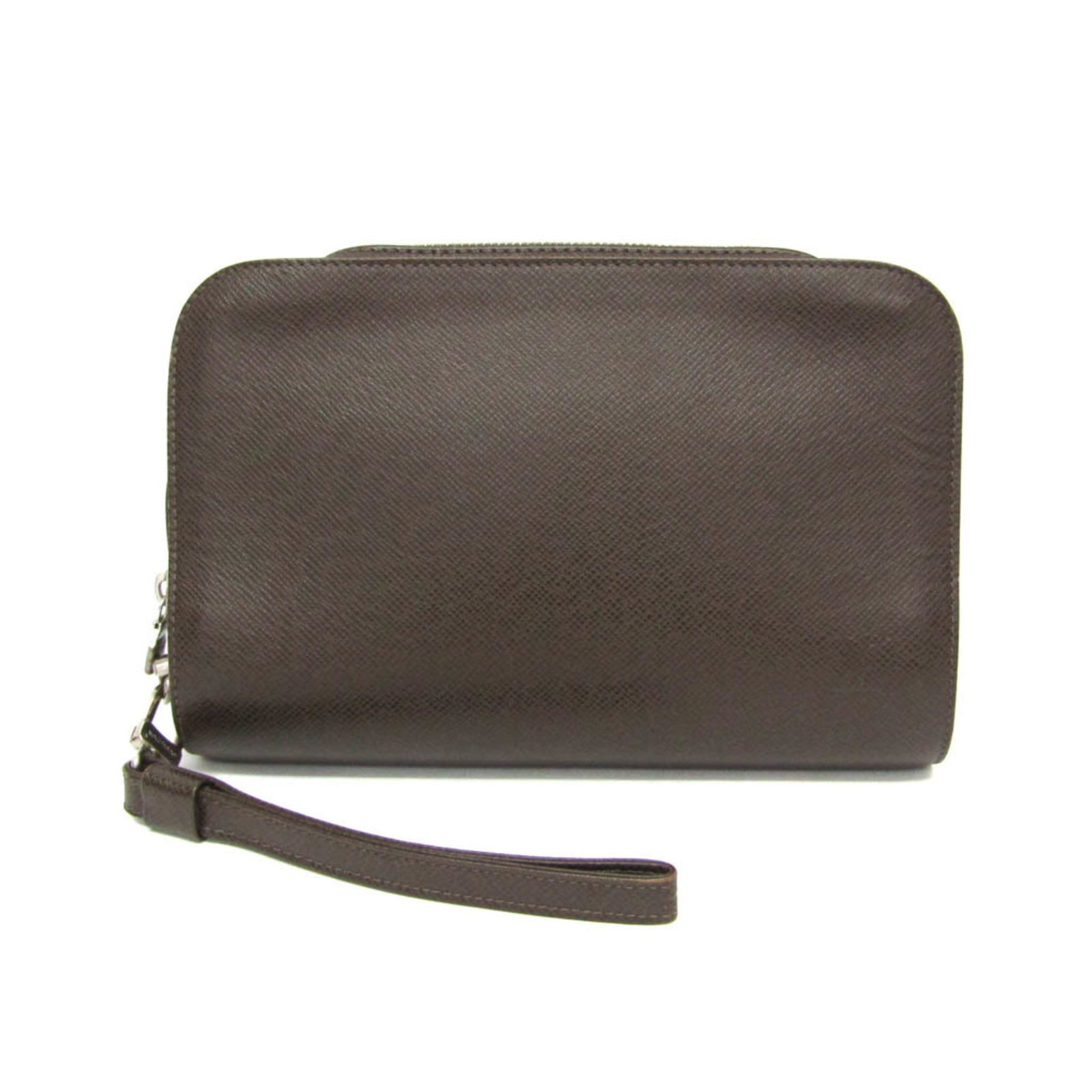 Vuitton Taiga Leather Clutch Bag: Vuitton Taiga Leather Clutch Bag Taiga Leather Clutch Bag from Louis Vuitton features a Grizzly color and open pockets, with a zipper closure and a total weight of 310g. The bag measures 16cm x 24cm