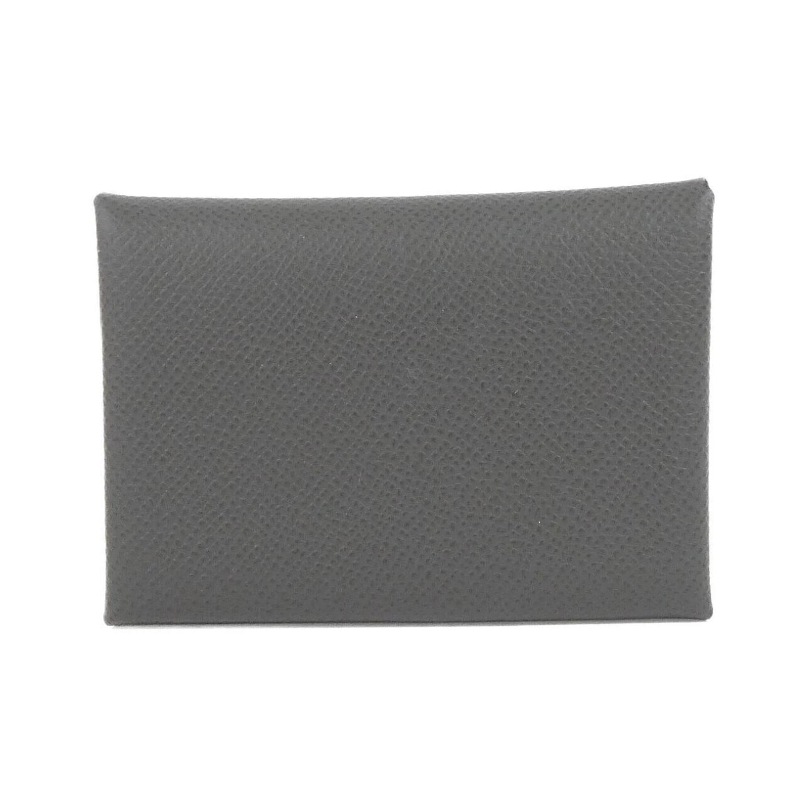 Hermes Coin Purse/ Coin Case Epsom Leather: Hermes Coin Purse/ Coin Case Epsom Leather Epsom leather coin purse/coin case from Hermes, featuring a dark gray and graphite color combination. Made from high-quality Epsom leather, this compact