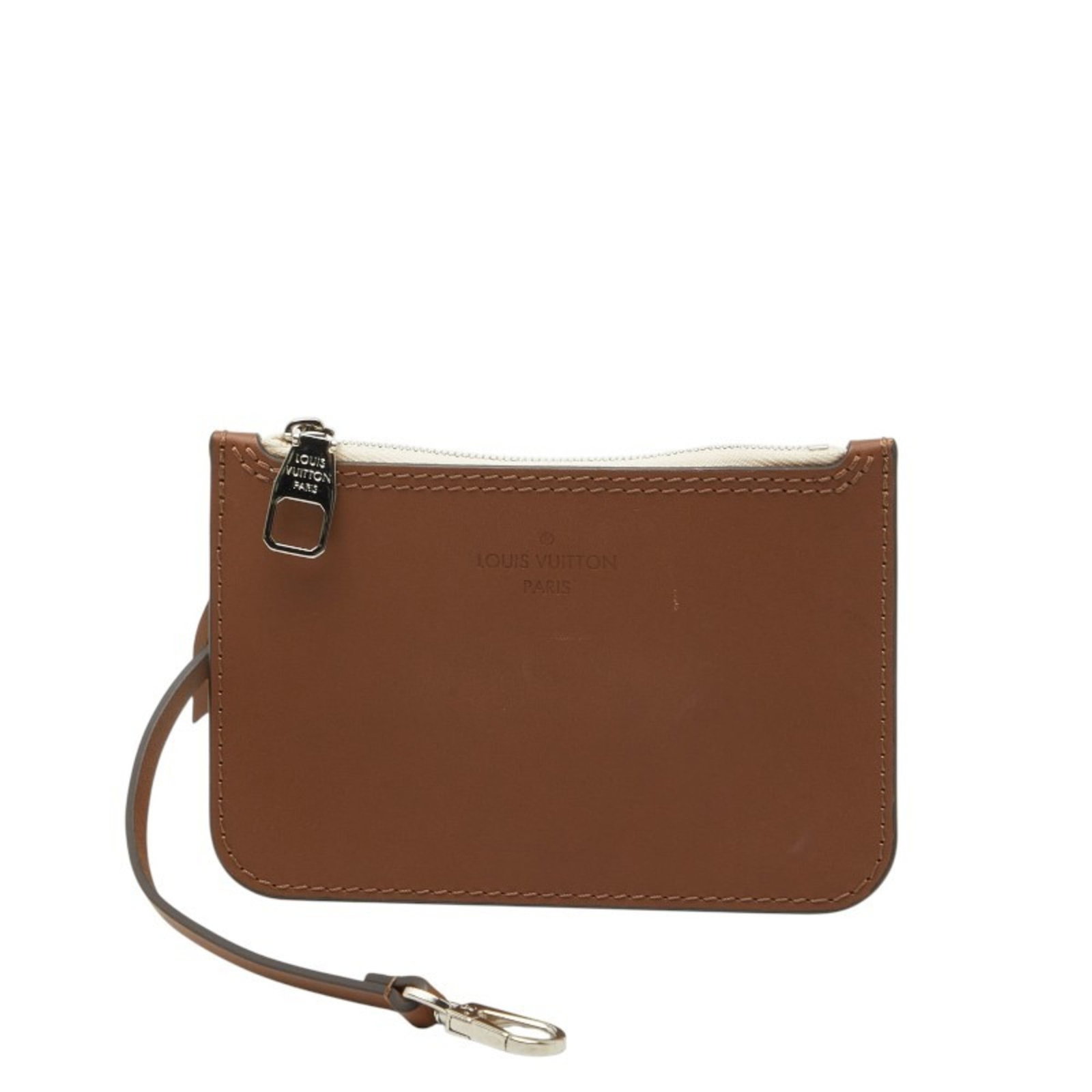 Handbag Pouch Leather Vuitton Mahina Louis: Handbag Pouch Leather Vuitton Mahina Louis Mahina leather, a rich brown color, makes up this Louis Vuitton handbag pouch. Measuring 10.5cm x 15cm x 5.00mm, it is a compact accessory. The signature is