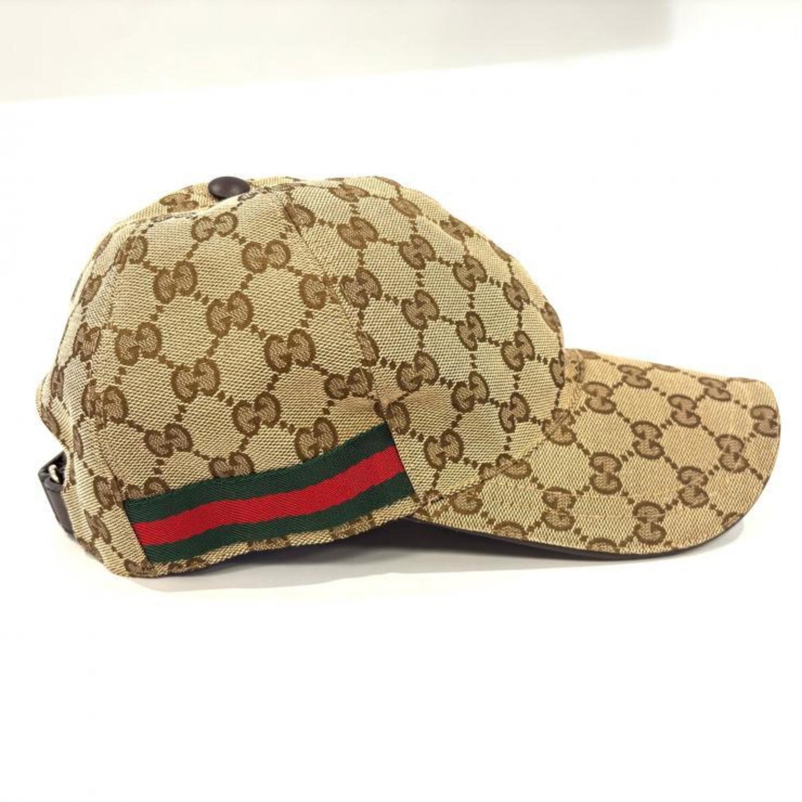 Canvas Leather Gucci Cap - 5