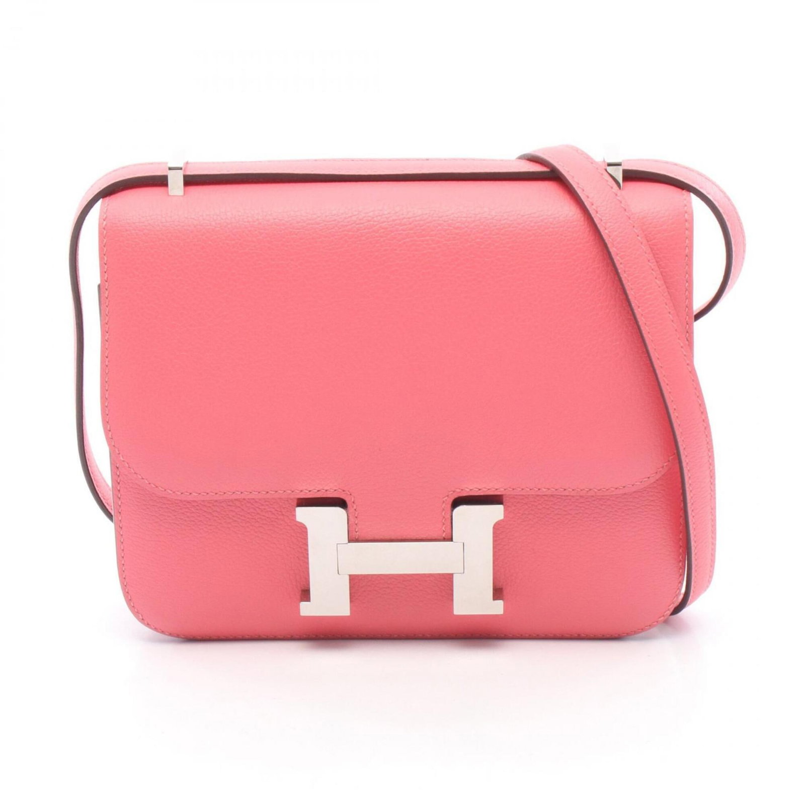Hermes Handbag Shoulder Bag Evercalf Leather: Hermes Handbag Shoulder Bag Evercalf Leather Evercalf leather craftsmanship meets timeless style in this iconic Hermes shoulder bag, featuring a striking pink hue and sleek, modern design. Measuring