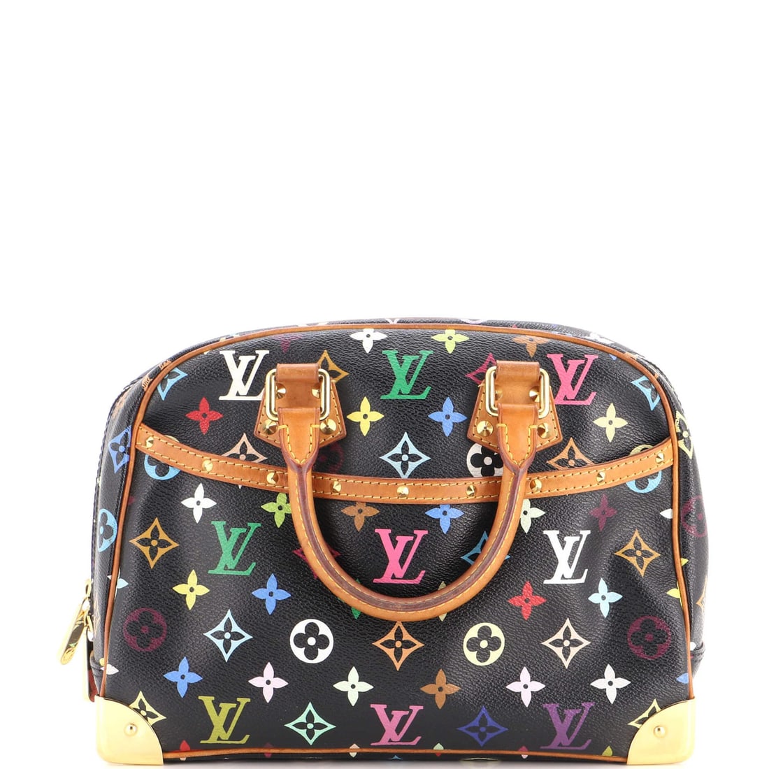 Multicolor Louis Vuitton Trouville Monogram Handbag: Multicolor Louis Vuitton Trouville Monogram Handbag Black canvas coated Louis Vuitton Trouville Monogram Multicolor handbag in very good condition. The bag features a unique multicolor monogram