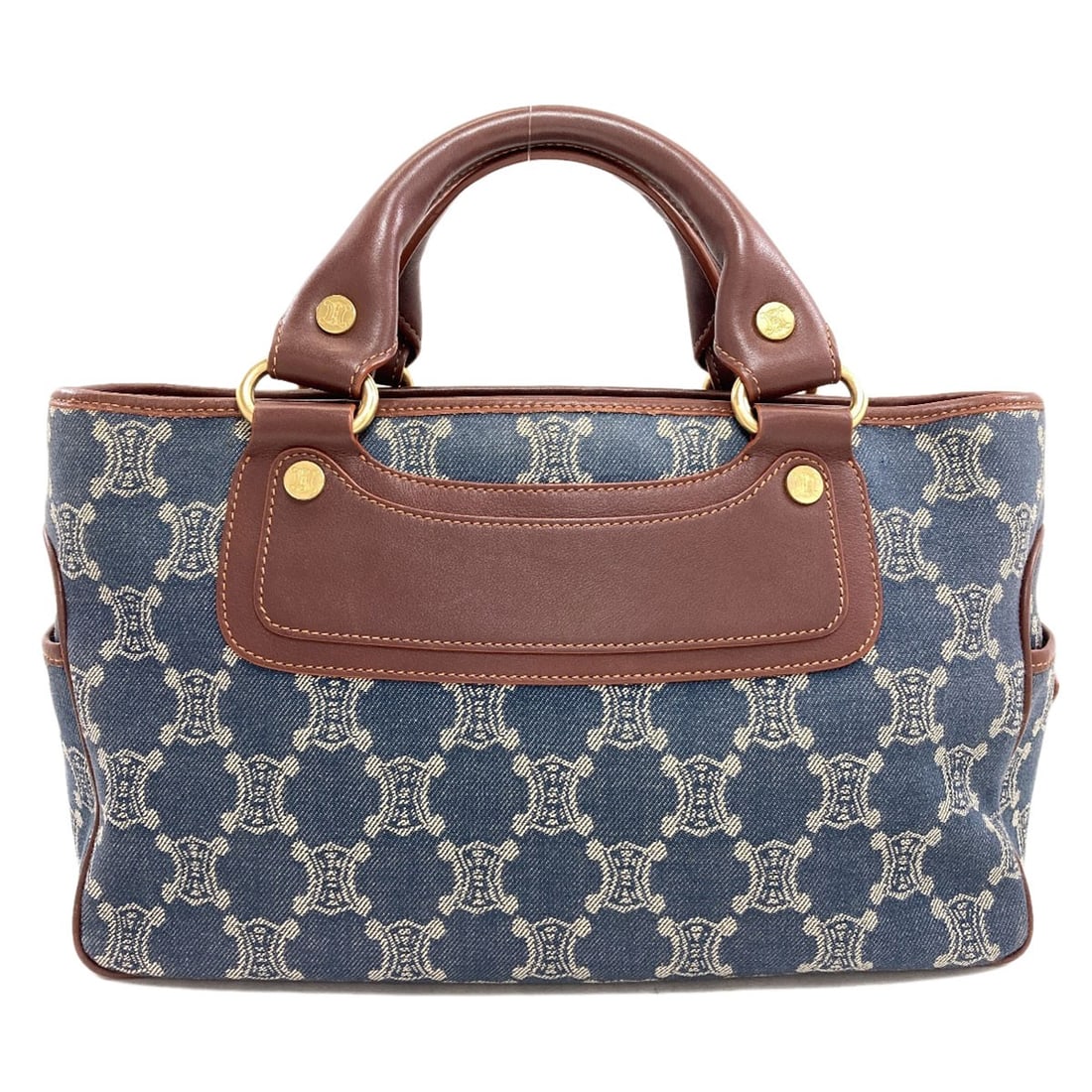 Boogie Handbag Bag Leather Denim Celine: Boogie Handbag Bag Leather Denim Celine Blue denim Celine bag with a blue exterior, featuring a notable leather detail. This unique handbag combines the ruggedness of denim with the sophistication of