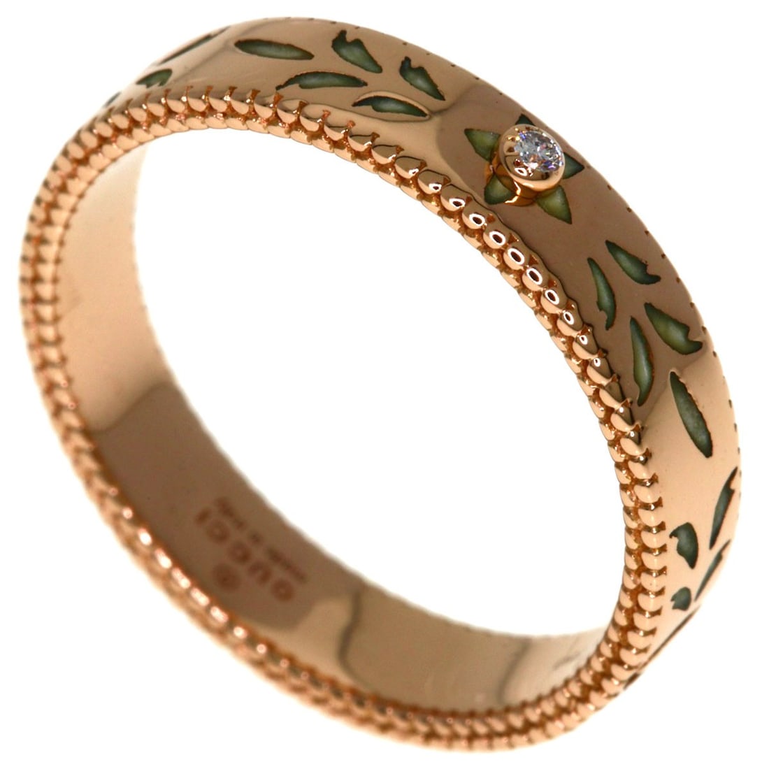 Diamond Pink Gold Ring Gucci Icon K18: Diamond Pink Gold Ring Gucci Icon K18 K18 pink gold Diamond Ring from Gucci features a diamond main stone set in an open ring closure. The ring boasts a luxurious gold metal construction, measuring 6.