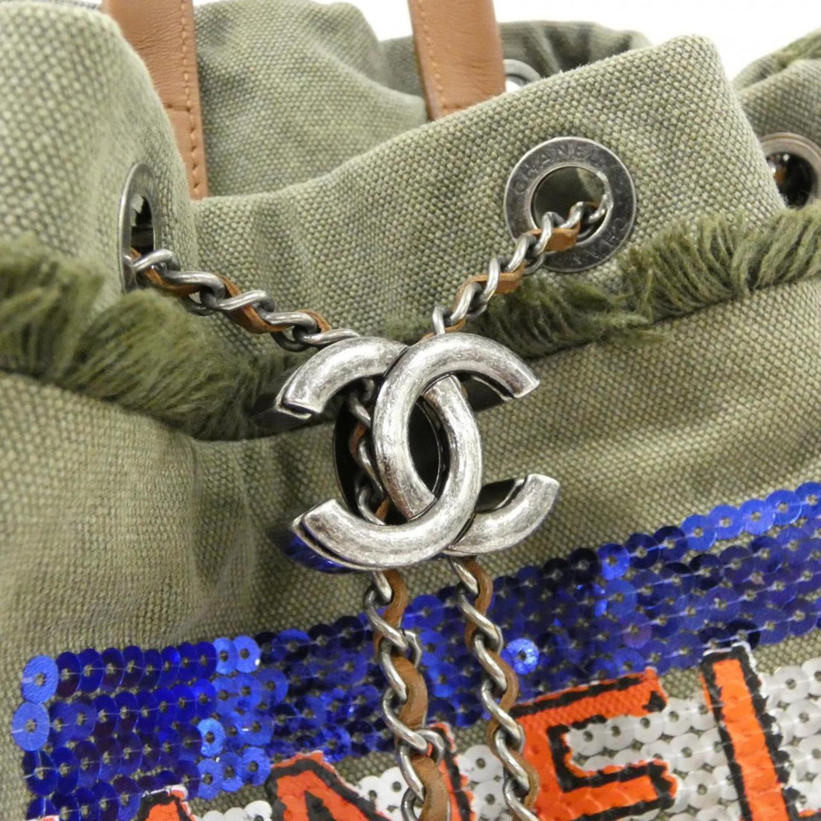 Canvas Backpack Chanel Spangles - 6