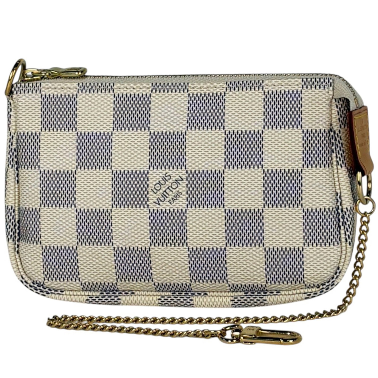 Vuitton Damier Azur Pochette Pouch Louis: Vuitton Damier Azur Pochette Pouch Louis The Louis Vuitton Damier Azur Pochette Pouch Louis boasts a classic design with a timeless Damier Azur pattern, adding a touch of sophistication to any outfit.