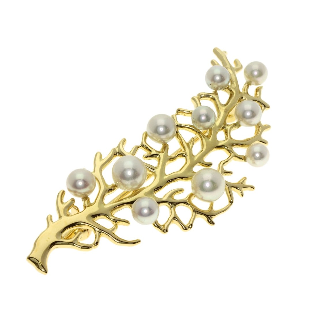 K18 Yellow Gold Mikimoto Baby Pearl Brooch: K18 Yellow Gold Mikimoto Baby Pearl Brooch K18 Yellow Gold Mikimoto Baby Pearl Brooch is a stunning piece featuring Mikimoto's signature K18 yellow gold material, showcasing a beautiful gold hue. This