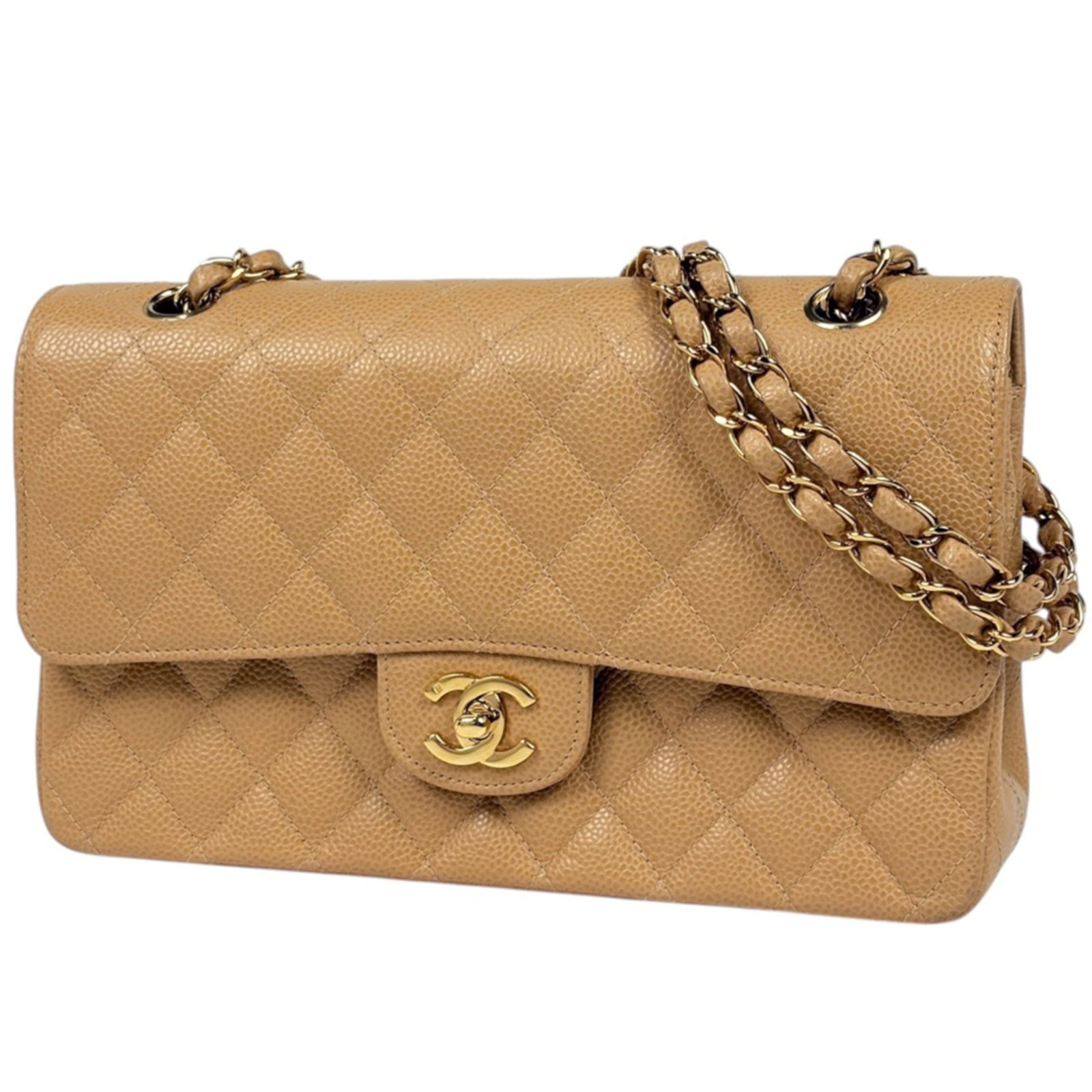 Calfskin Grained Chanel Bag Shoulder: Calfskin Grained Chanel Bag Shoulder Grained Calfskin Chanel Bag Shoulder - A Timeless Design. This exquisite shoulder bag features a rich, beige color and is crafted from high-quality, grained calfsk