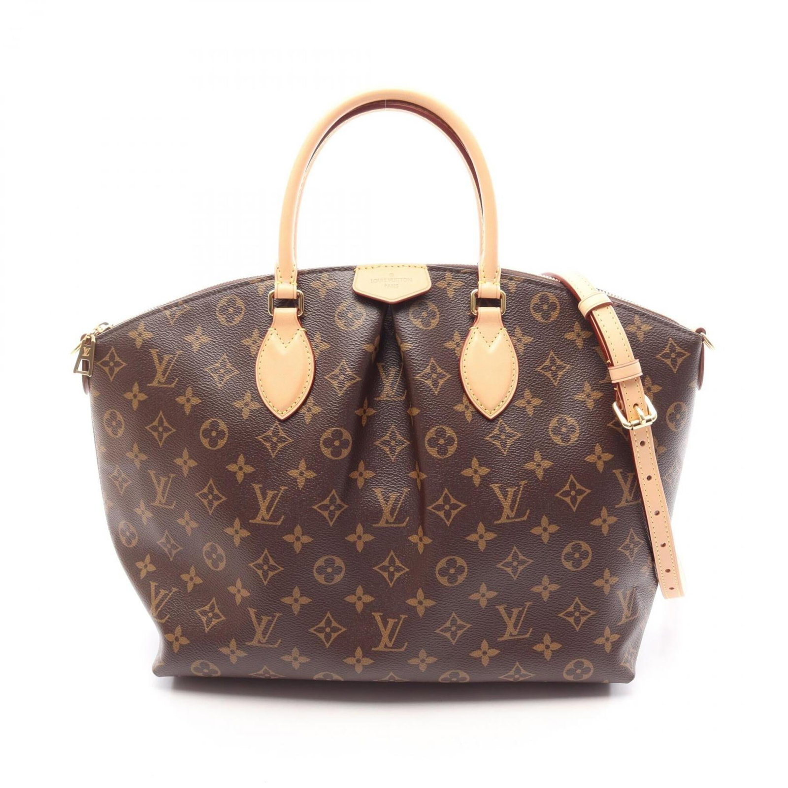 Handbag Coated Canvas Leather Louis Vuitton: Handbag Coated Canvas Leather Louis Vuitton Coated canvas and leather construction gives this Louis Vuitton handbag a unique touch. Measuring 28cm x 32cm x 13cm, it features a classic design with a br