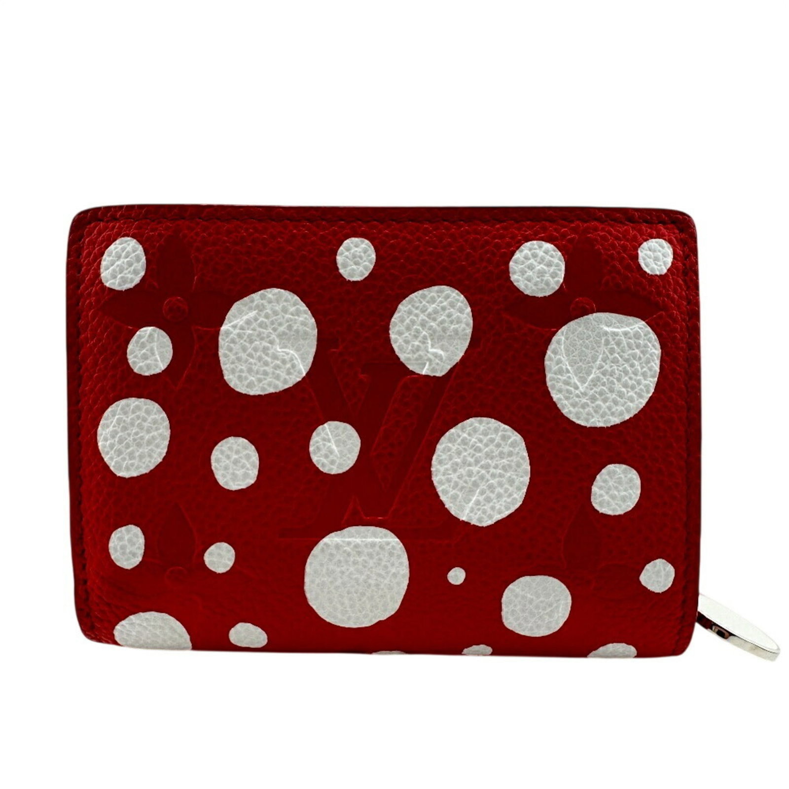 Louis Vuitton Wallet (Bi-Fold) Leather: Louis Vuitton Wallet (Bi-Fold) Leather Red leather bi-fold wallet from Louis Vuitton, featuring the iconic Monogram Empreinte pattern, and bearing a serial number for added security. This stylish wall