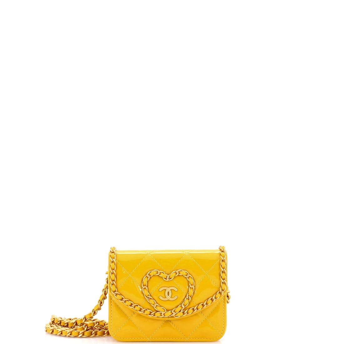 Quilted Patent Bag Mini Chain Heart Chanel (1 of 5)