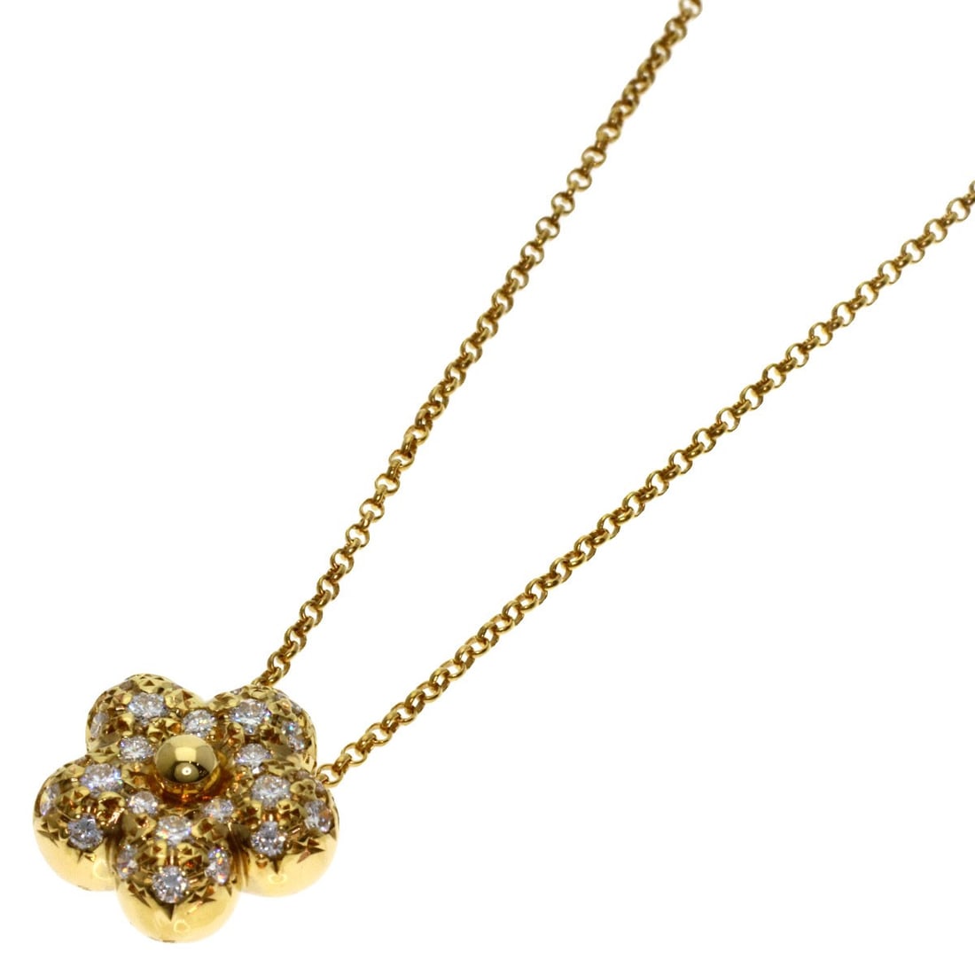 Diamond Necklace K18 Gold Yellow Tasaki: Diamond Necklace K18 Gold Yellow Tasaki K18 gold yellow Tasaki's diamond necklace boasts a striking 0.35ct diamond, set in a high-quality K18 gold chain. The necklace's 15.7-inch length and open closu