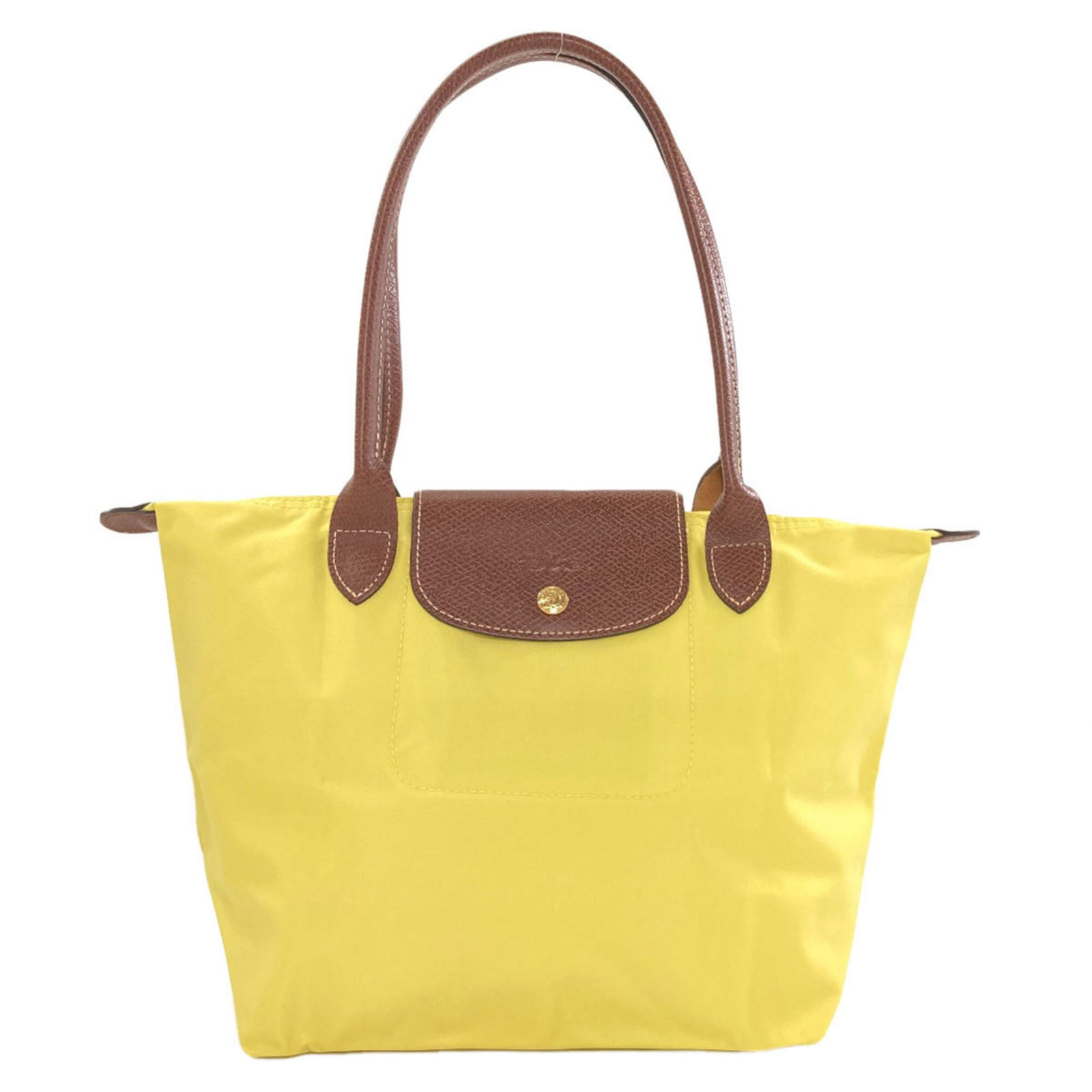 Nylon Longchamp Tote Bag: Nylon Longchamp Tote Bag Nylon Longchamp Tote Bag is a versatile and practical bag made from durable nylon material, featuring a classic design with a brown and yellow color combination. Its compact